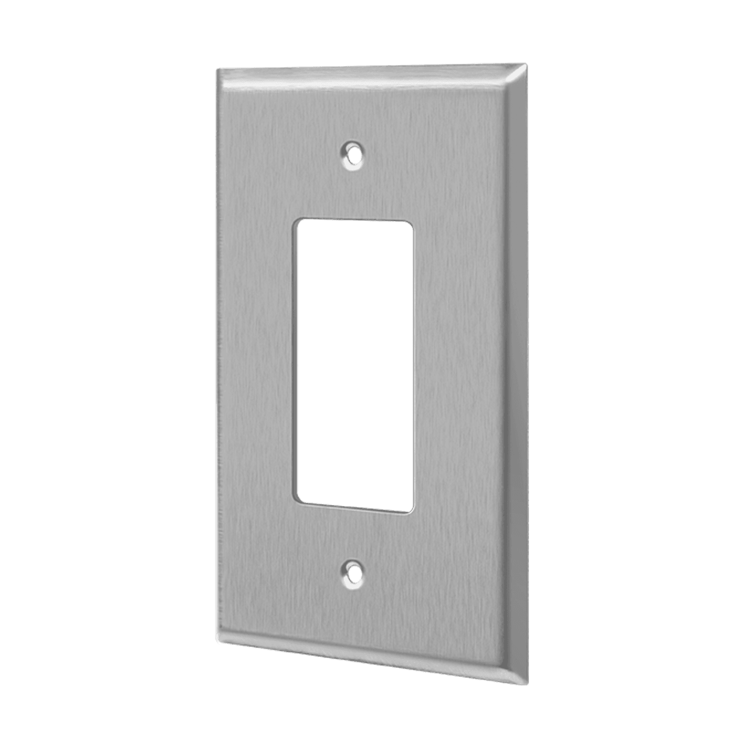 Decorator/GFCI One-Gang Metal Wall Plate, Oversize - Silver view 2