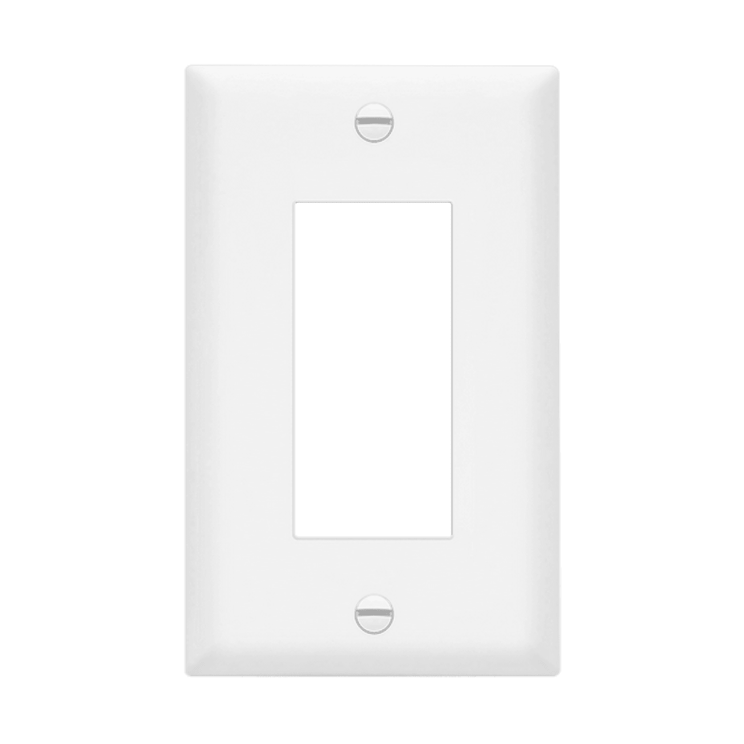 Decorator/GFCI One-Gang Wall Plate, Mid-Size - White