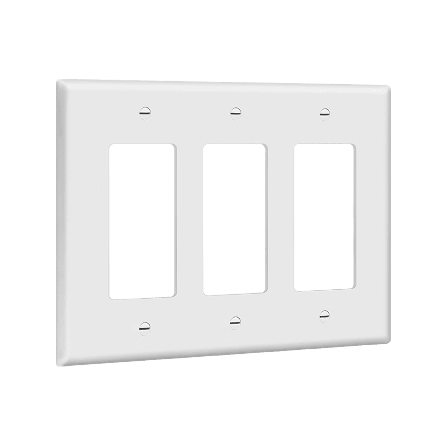 Decorator/GFCI Three-Gang Wall Plate, Mid-Size - White view 2