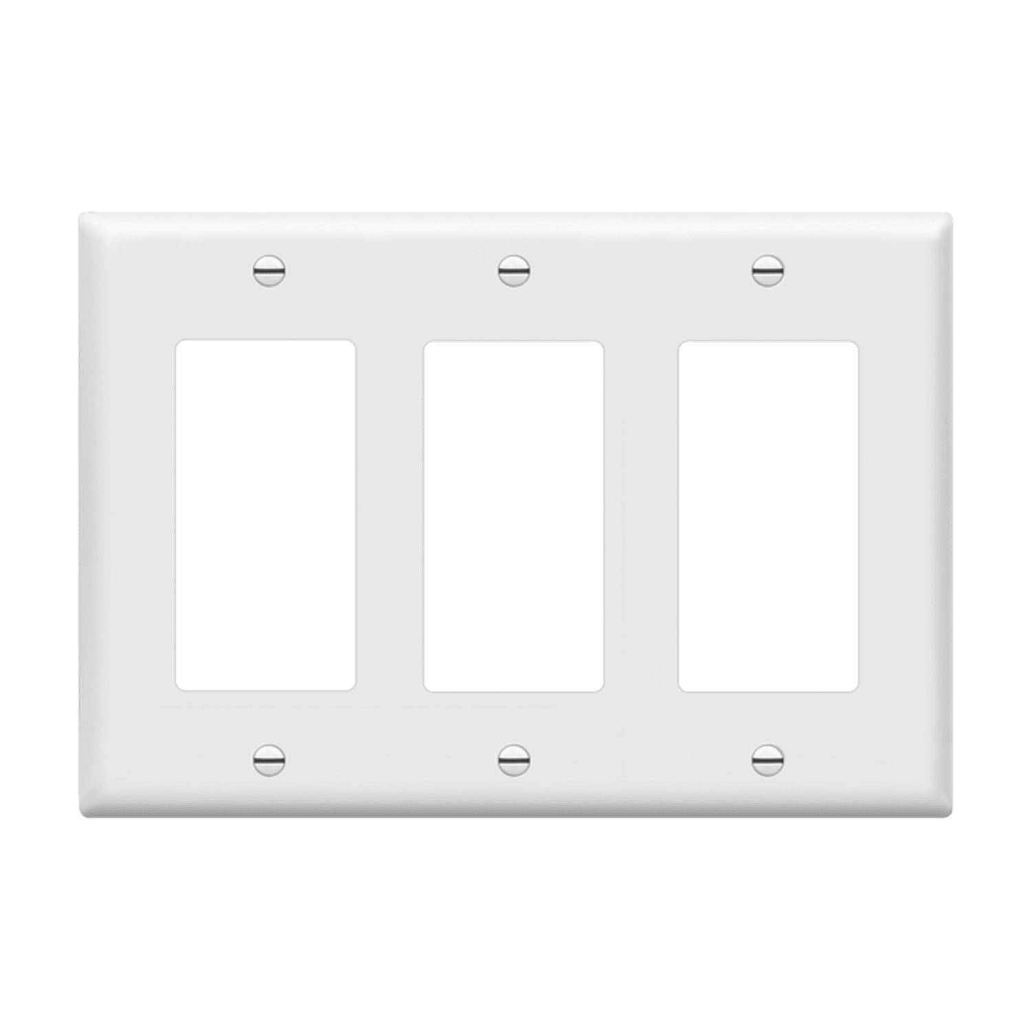 Decorator/GFCI Three-Gang Wall Plate - White