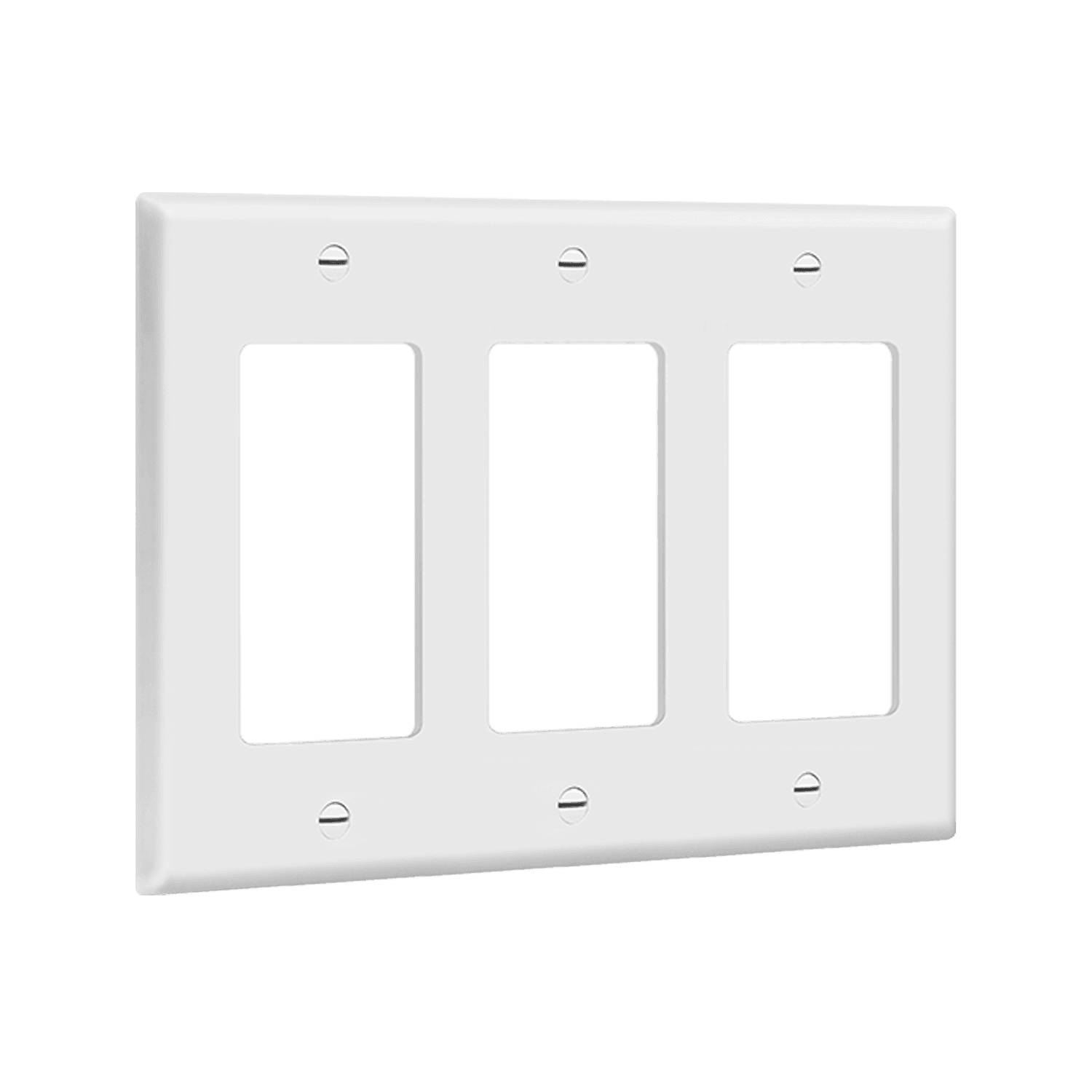 Decorator/GFCI Three-Gang Wall Plate - White view 2