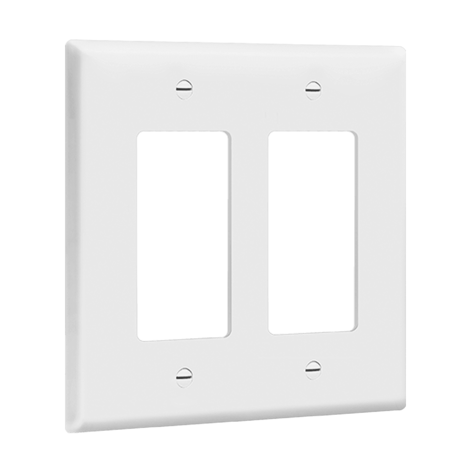 Decorator/GFCI Two-Gang Wall Plate, Mid-Size - White view 2