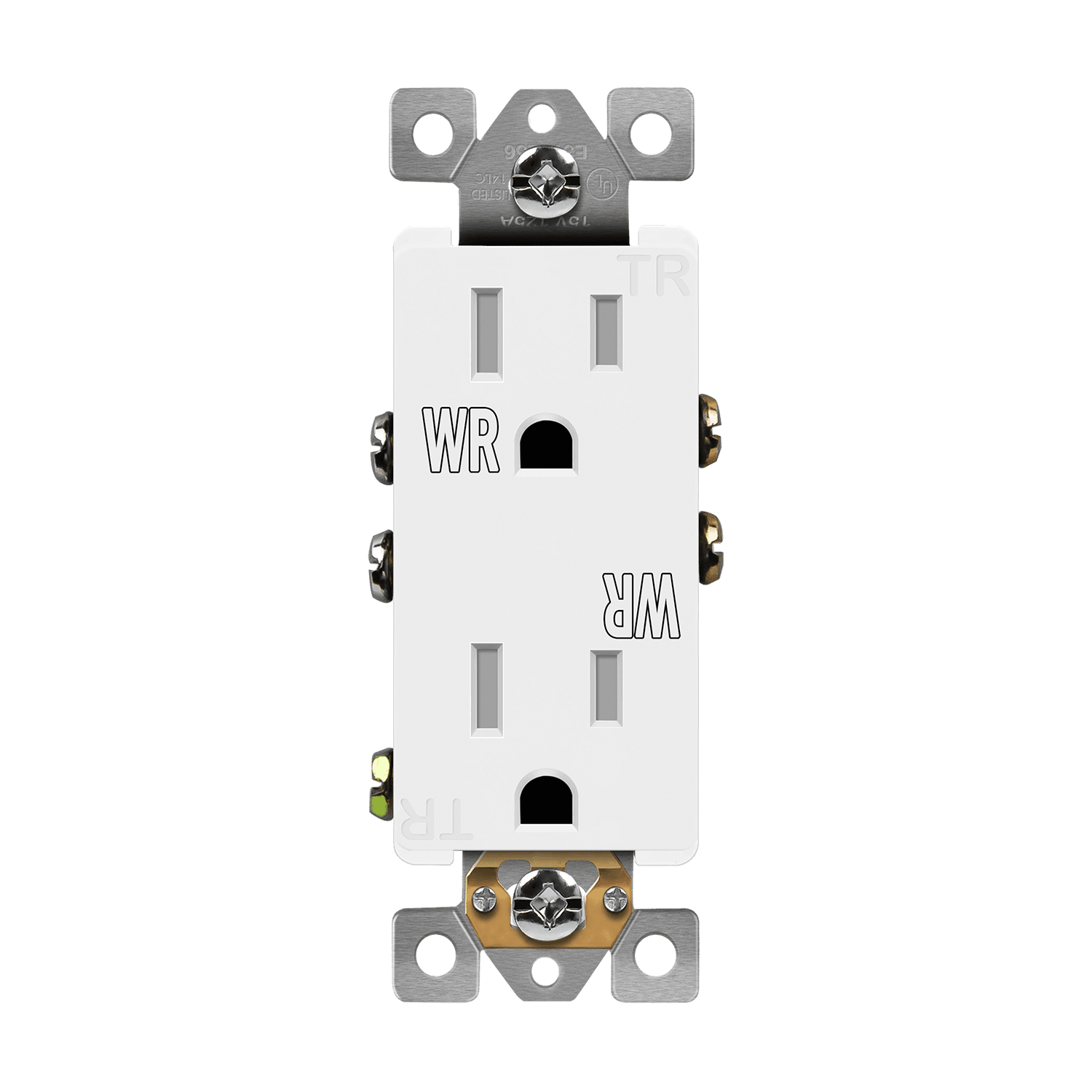 Decorator Receptacle, Tamper-Weather-Resistant - White