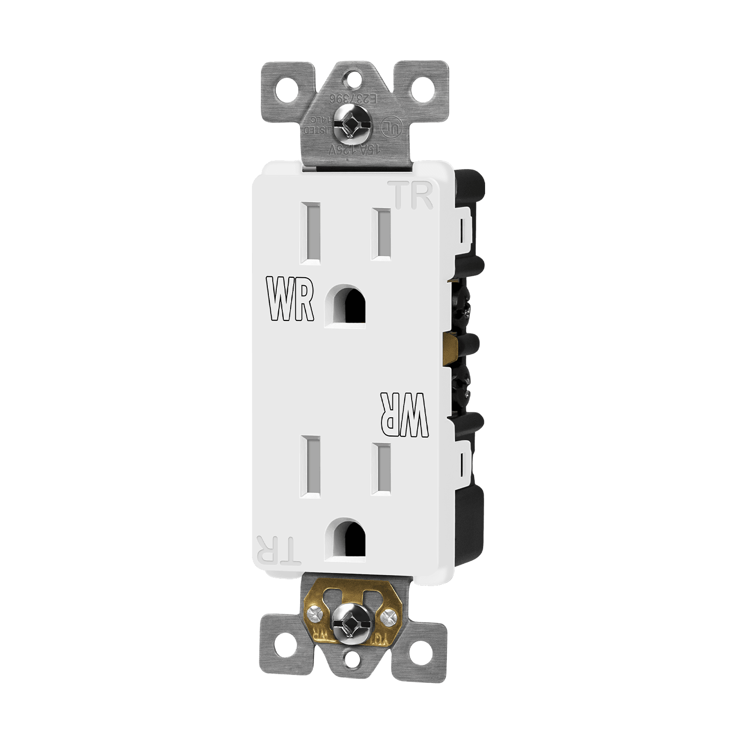 Decorator Receptacle, Tamper-Weather-Resistant - White view 2