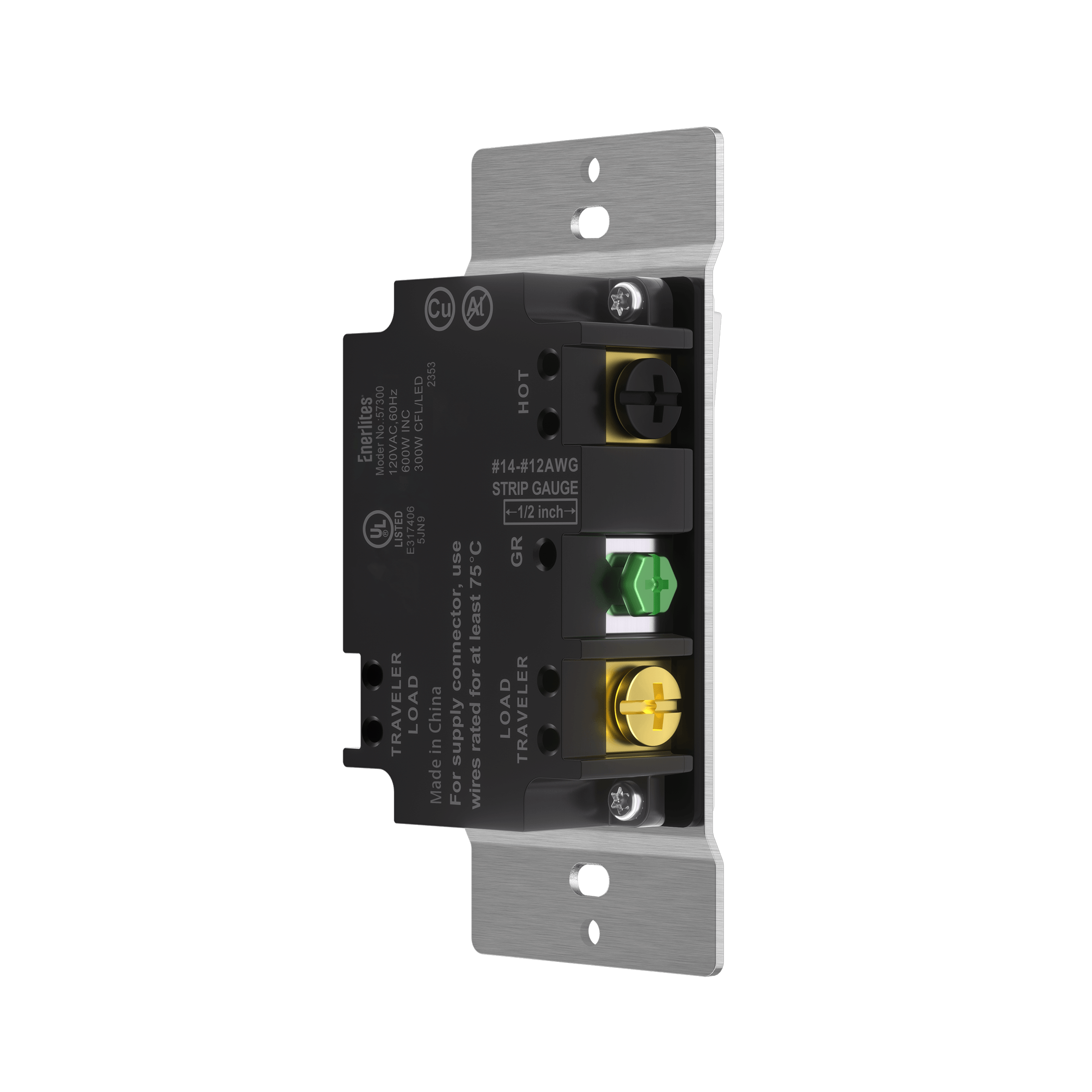Dimmer for CFL/LED Lights, Incandescent/Halogen, Single Pole or Three Way - White view 4