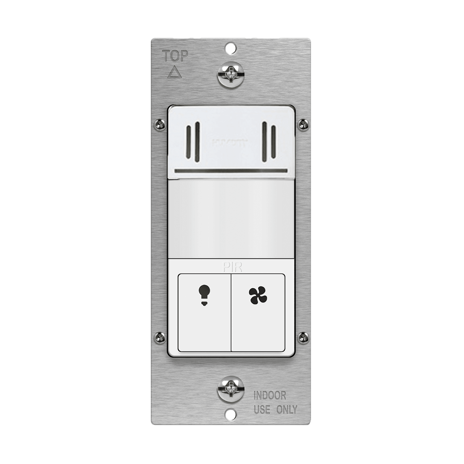 Dual-Load Humidity Sensor and 180° PIR Motion Sensor Wall Switch, Neutral Wire Required, Single Pole - White view 2