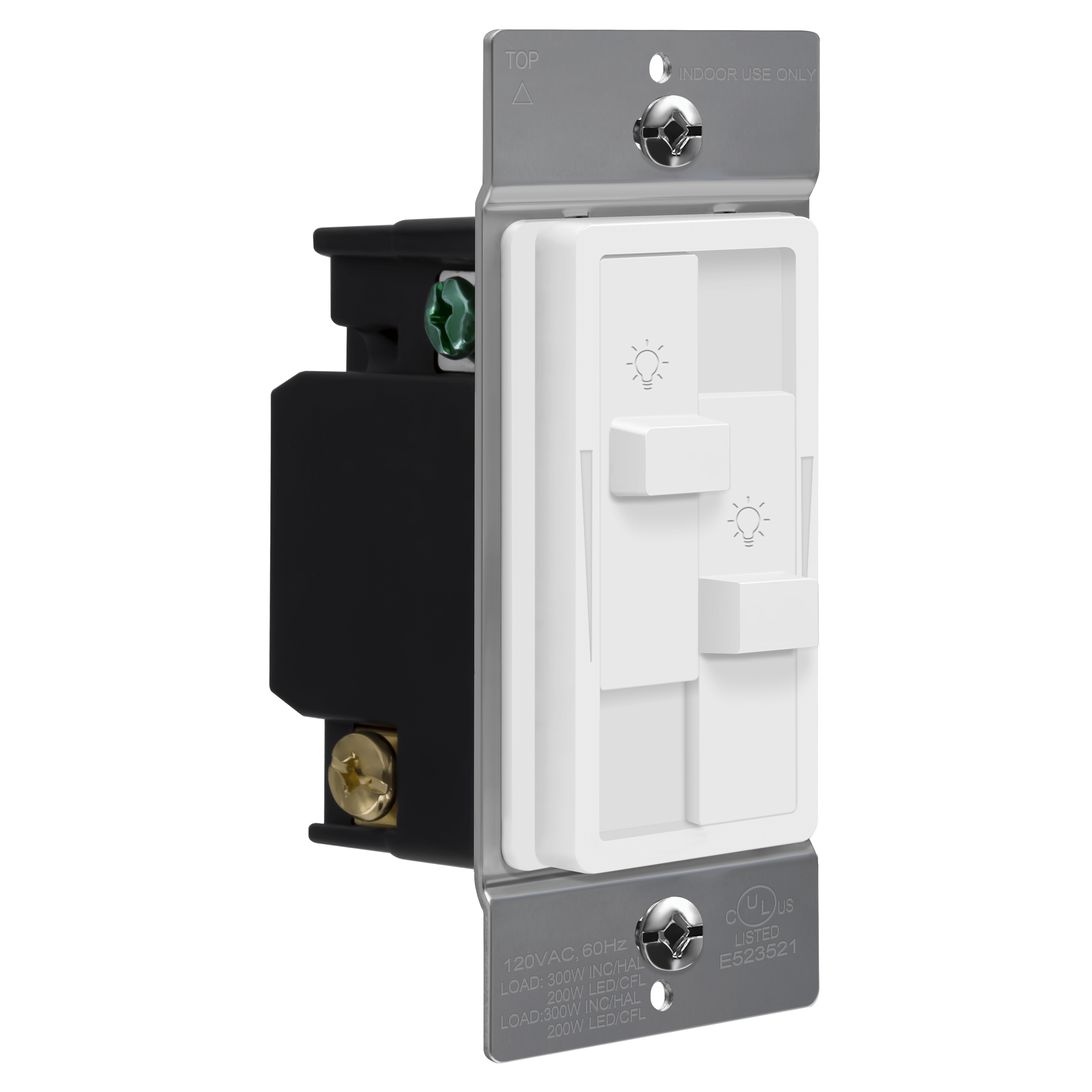 Dual Slide LED Dimmer - White view 2