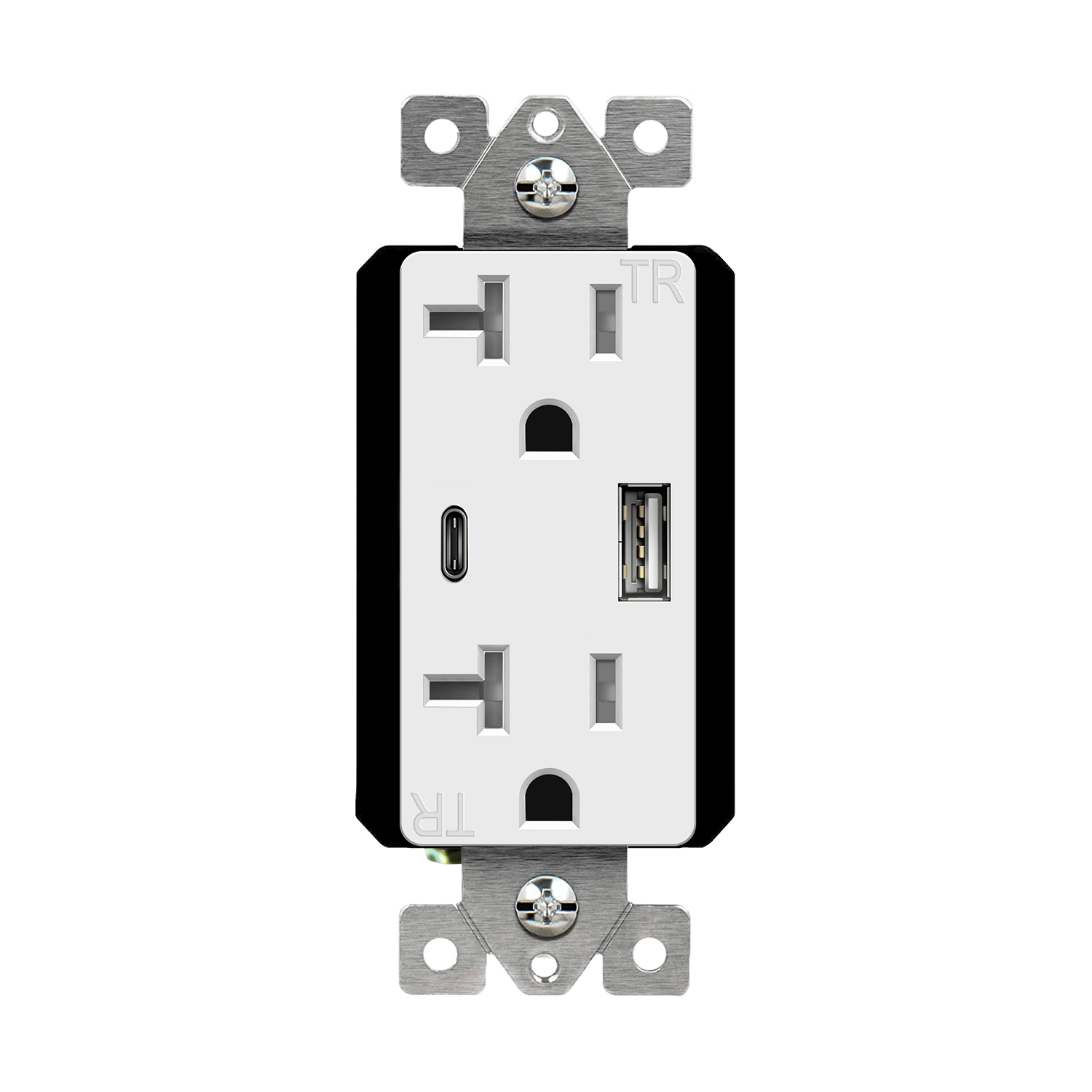 USB Wall Outlet, USB-C and USB-A, 3.6amps, Tamper-Resistant 20A Duplex Receptacles - White