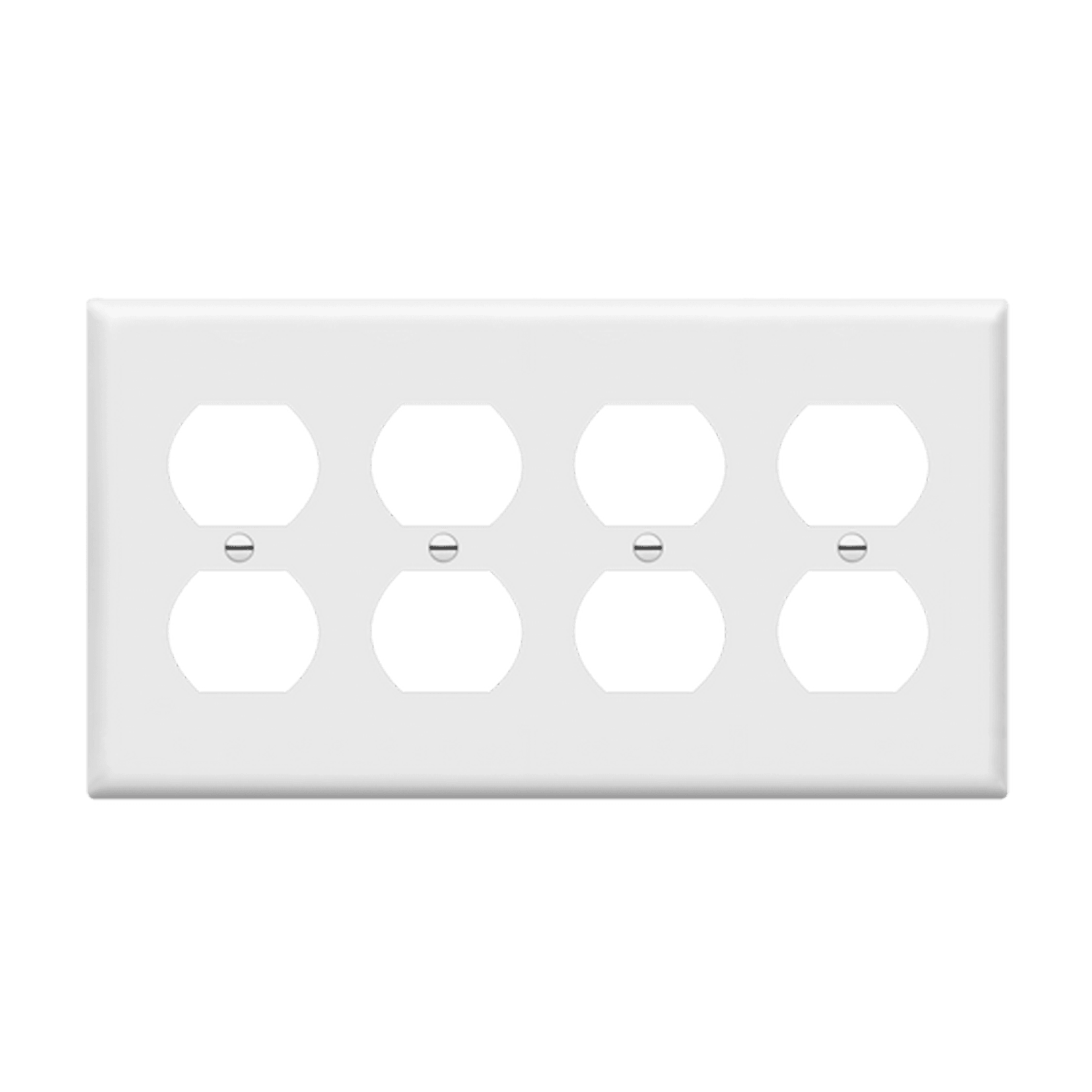 Duplex Receptacle Four-Gang Wall Plate - White