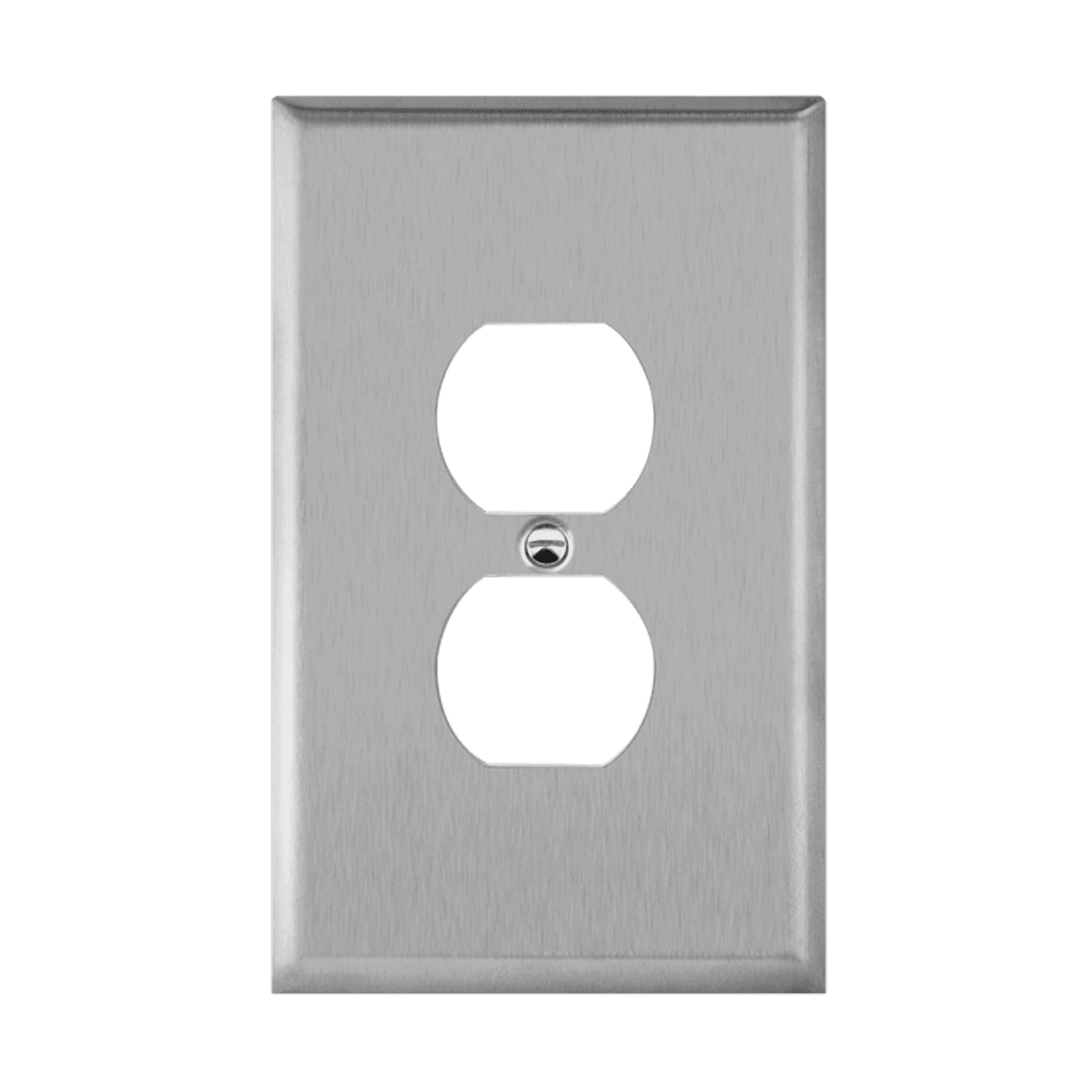 Duplex Receptacle One-Gang Metal Wall Plate, Oversize - Silver