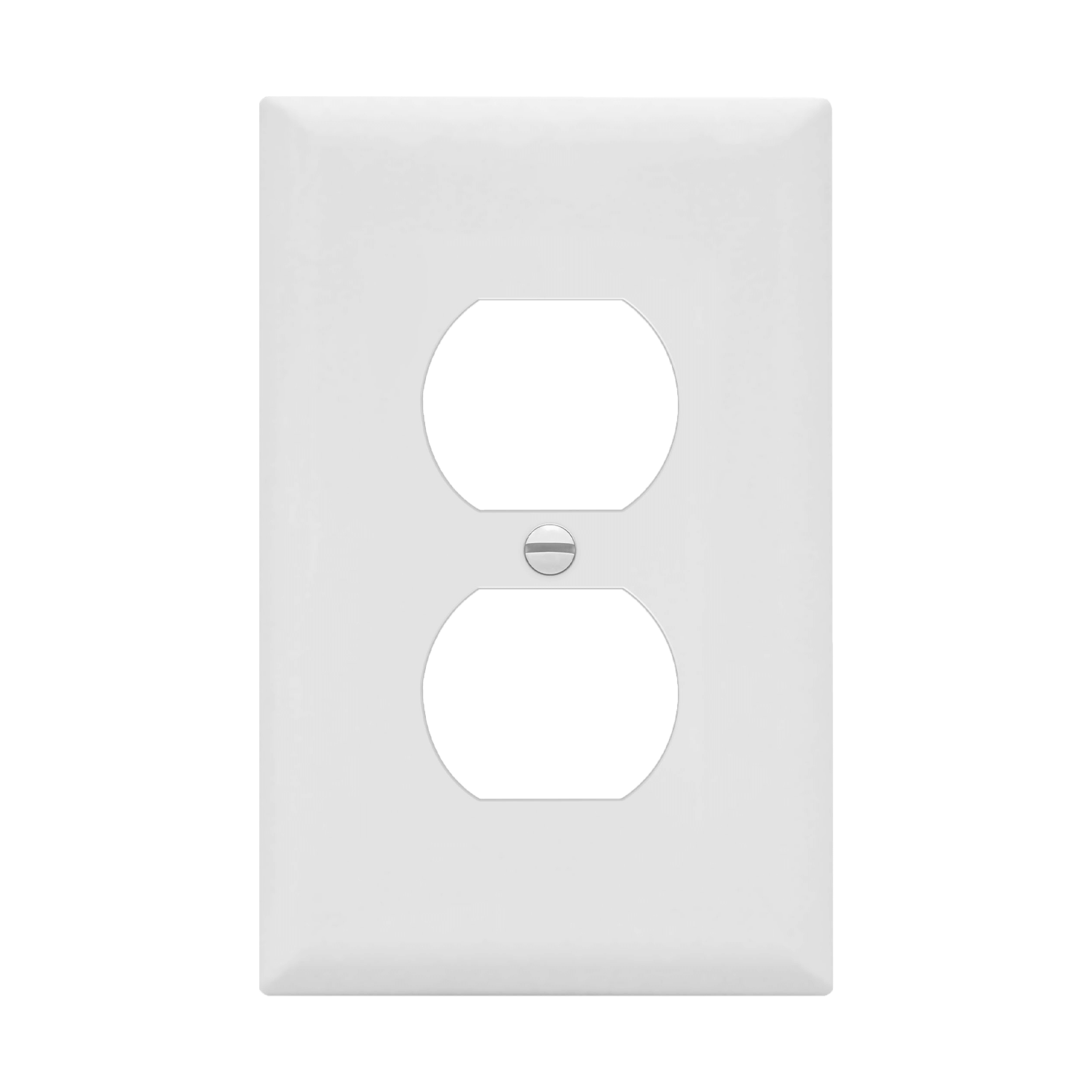 Duplex Receptacle One-Gang Wall Plate, Mid-Size - White