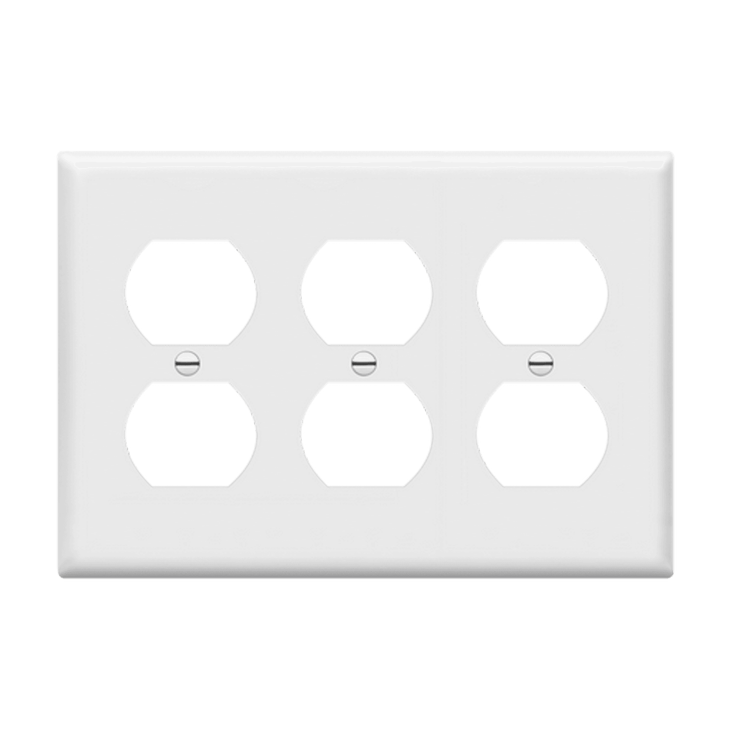 Duplex Receptacle Three-Gang Wall Plate - White
