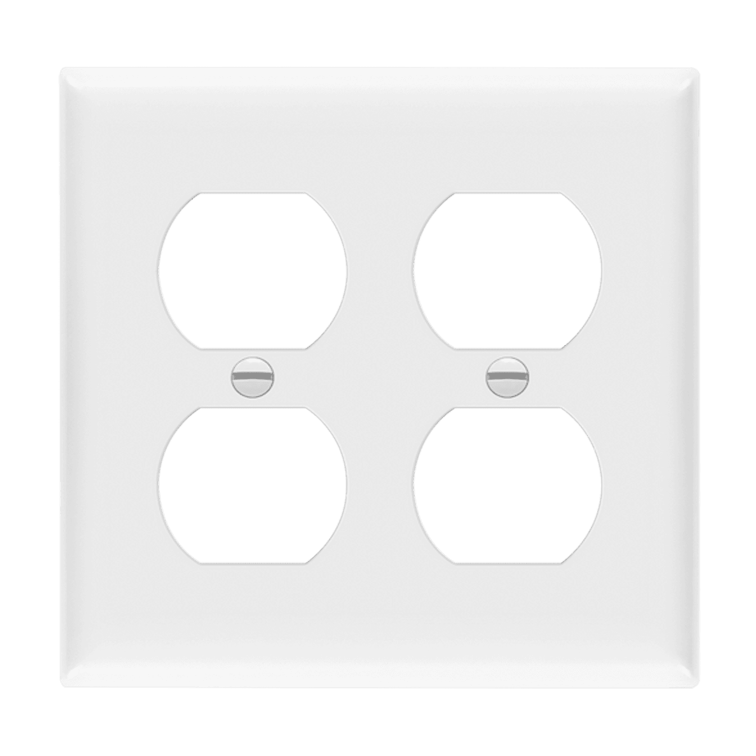Duplex Receptacle Two-Gang Wall Plate, Mid-Size - White