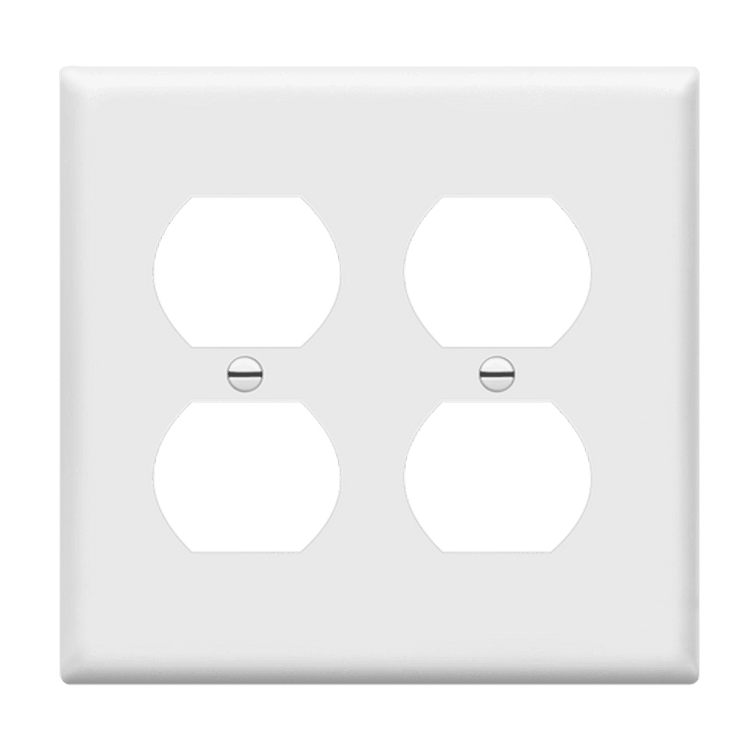 Duplex Receptacle Two-Gang Wall Plate - White
