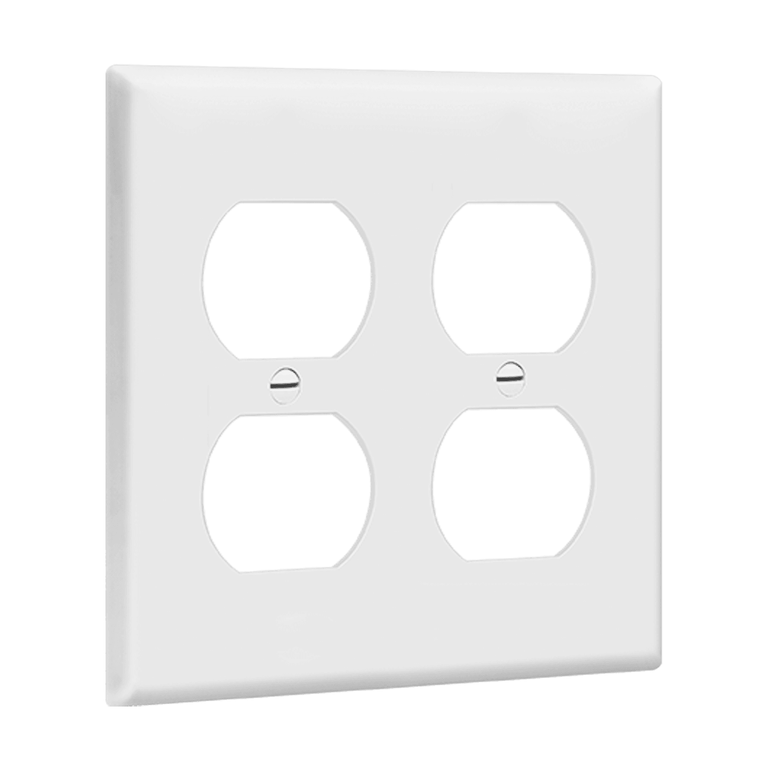 Duplex Receptacle Two-Gang Wall Plate - White view 2