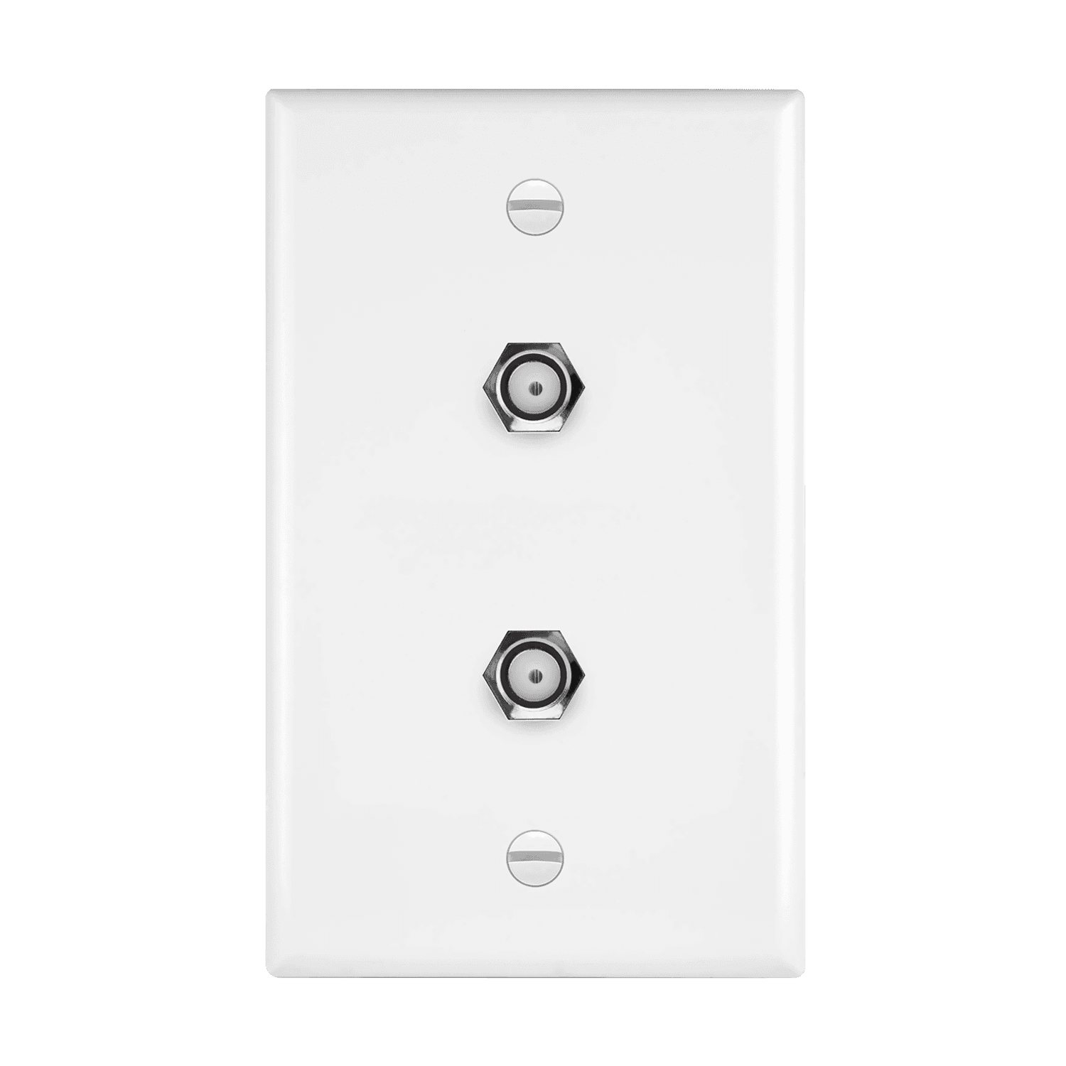 Enerlites CATV Jacks 1 Gang Duplex F-Type Connector - White