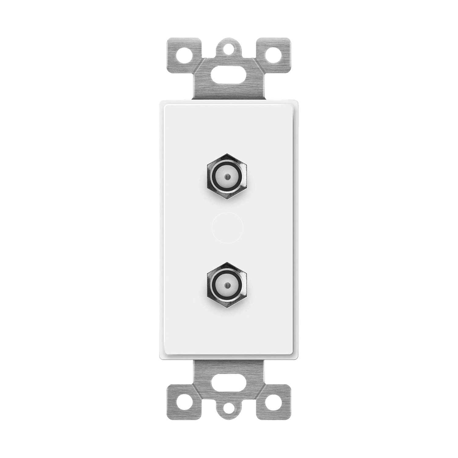 Enerlites Molded-in Voice And Audio/Video Duplex F-Type Connector Wall Jacks Female to Female - White