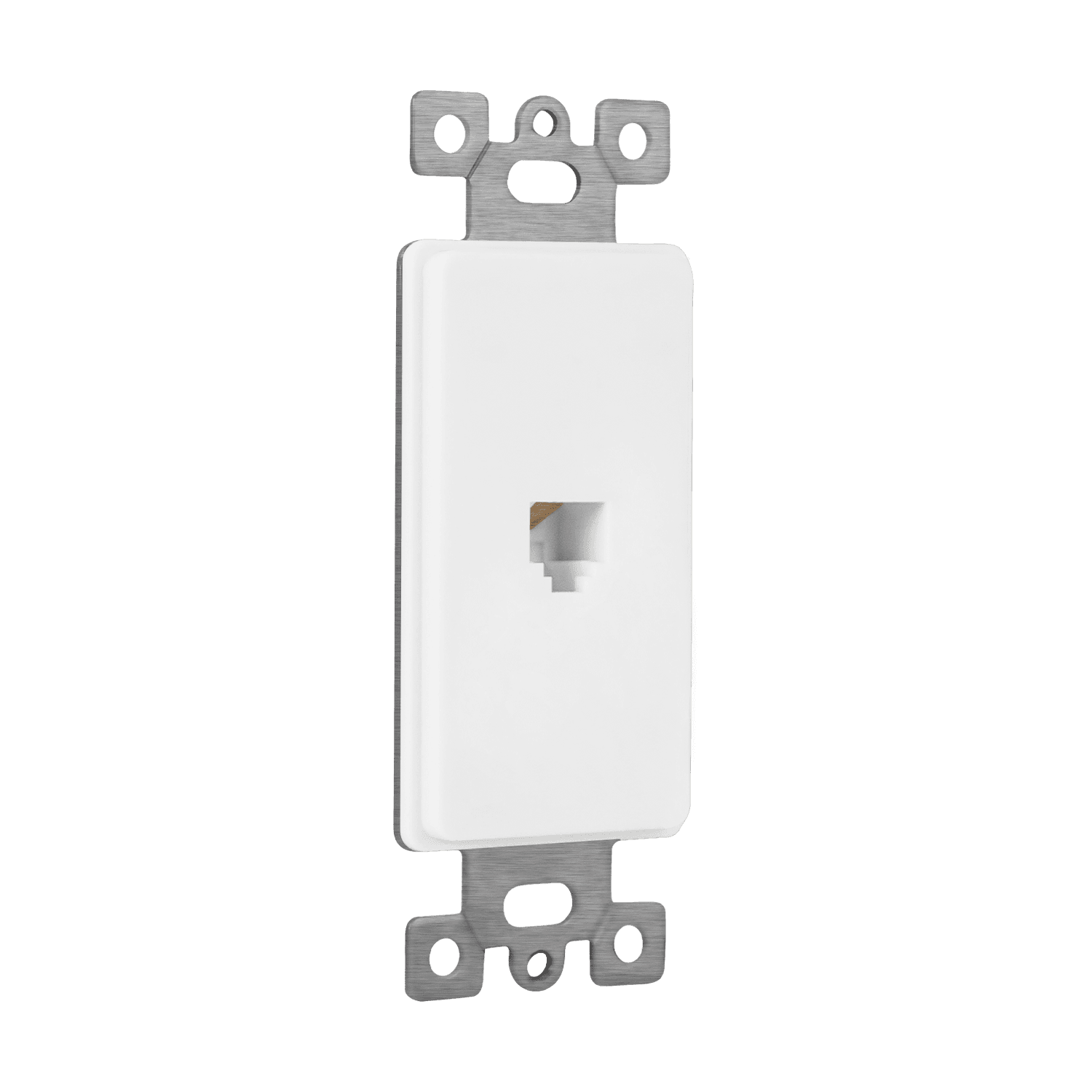 Enerlites Molded-in Voice And Audio/Video One RJ11 Jack, 6-Position, 6-Conductor - White view 2