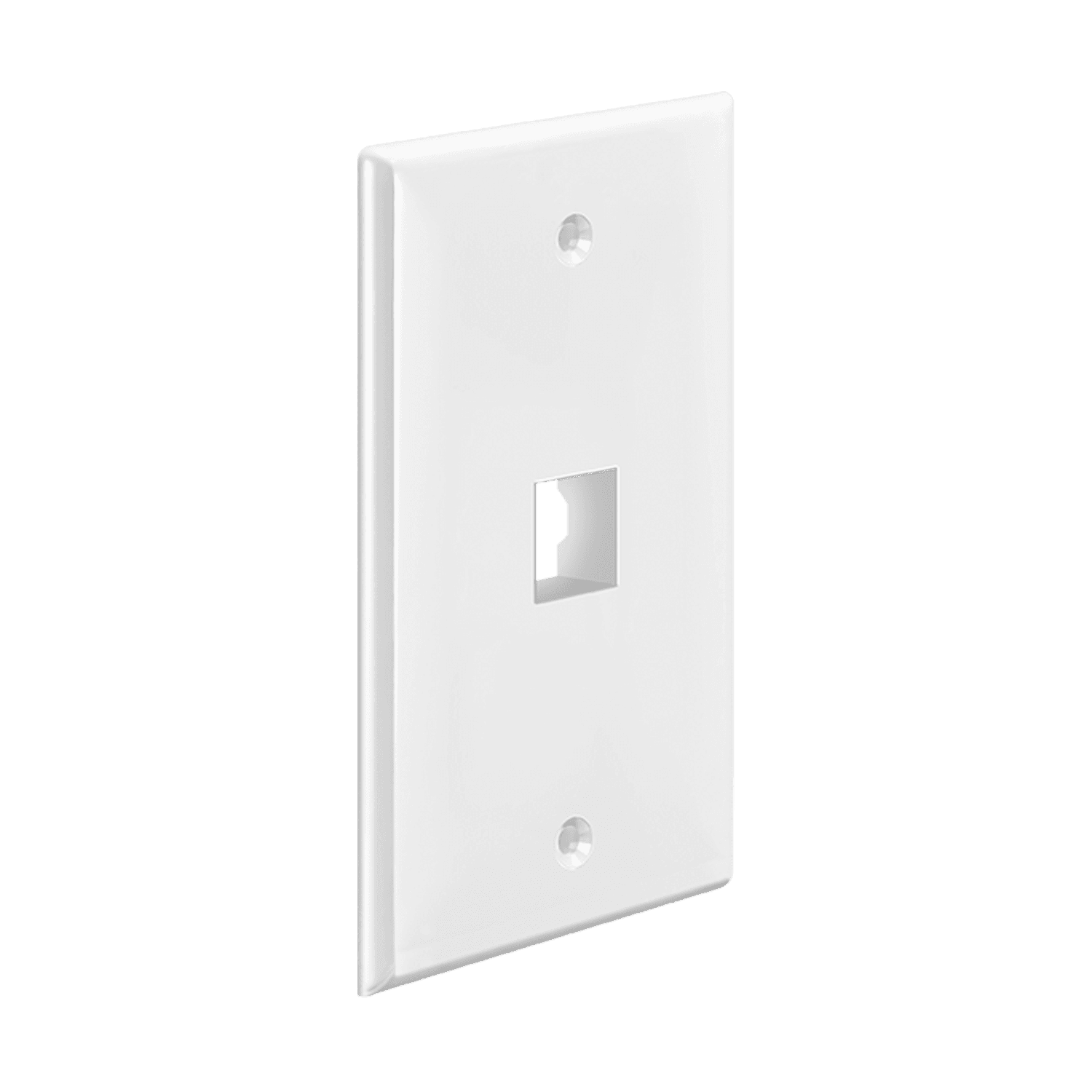 Enerlites Multimedia Face Plates 1-Port 1-Gang Keystone - White view 2