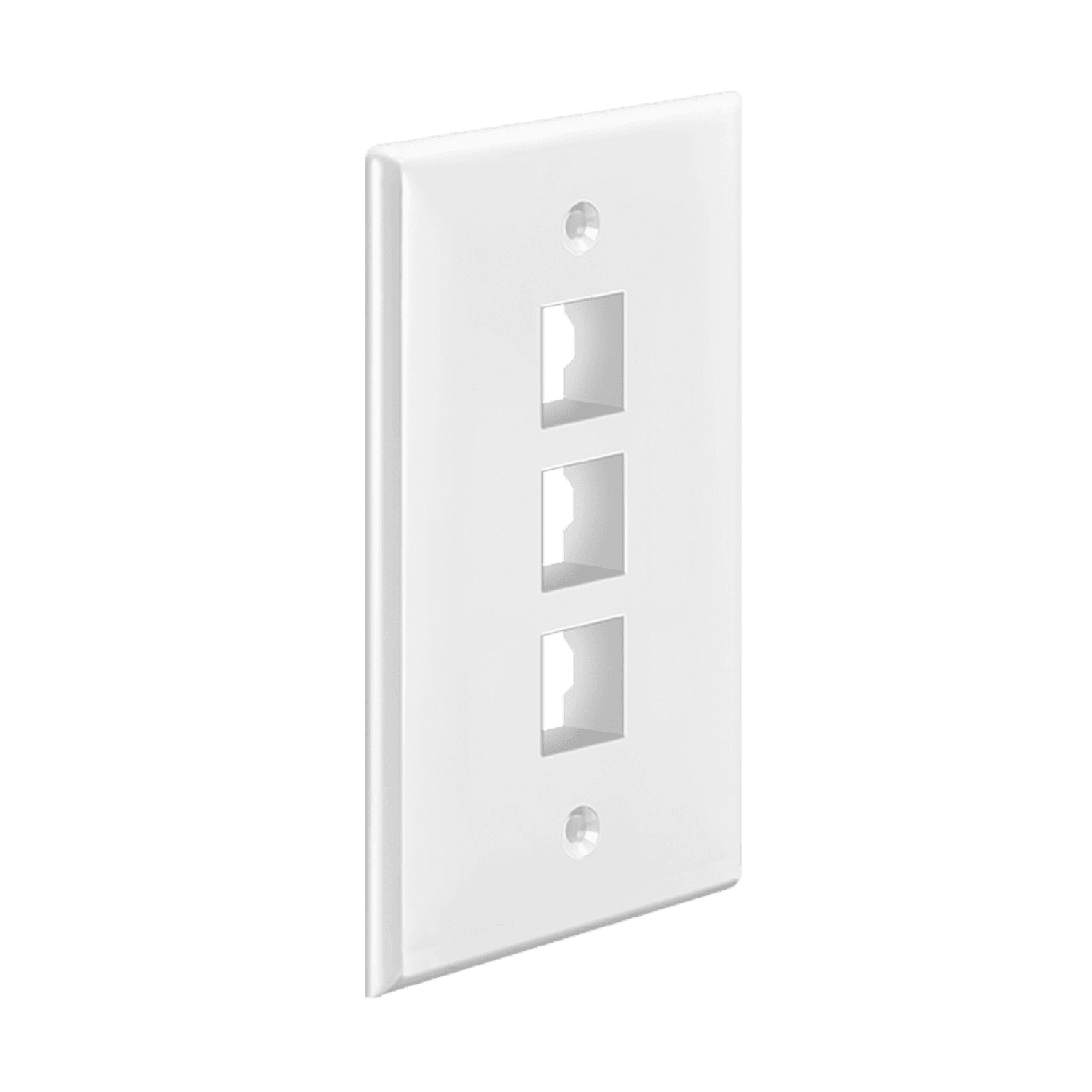 Enerlites Multimedia Face Plates 3-Port 1-Gang Keystone - White view 2