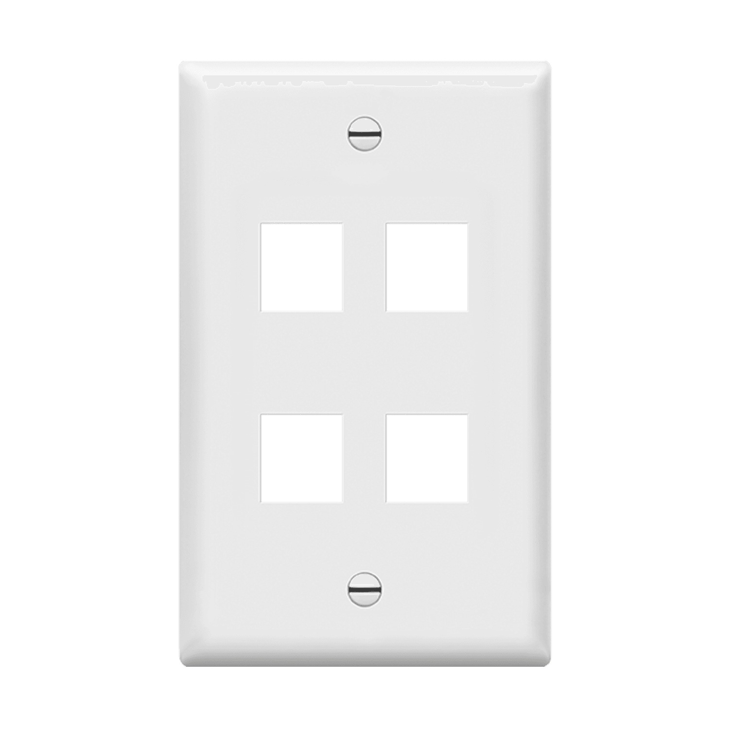Enerlites Multimedia Face Plates 4-Port 1-Gang Keystone - White