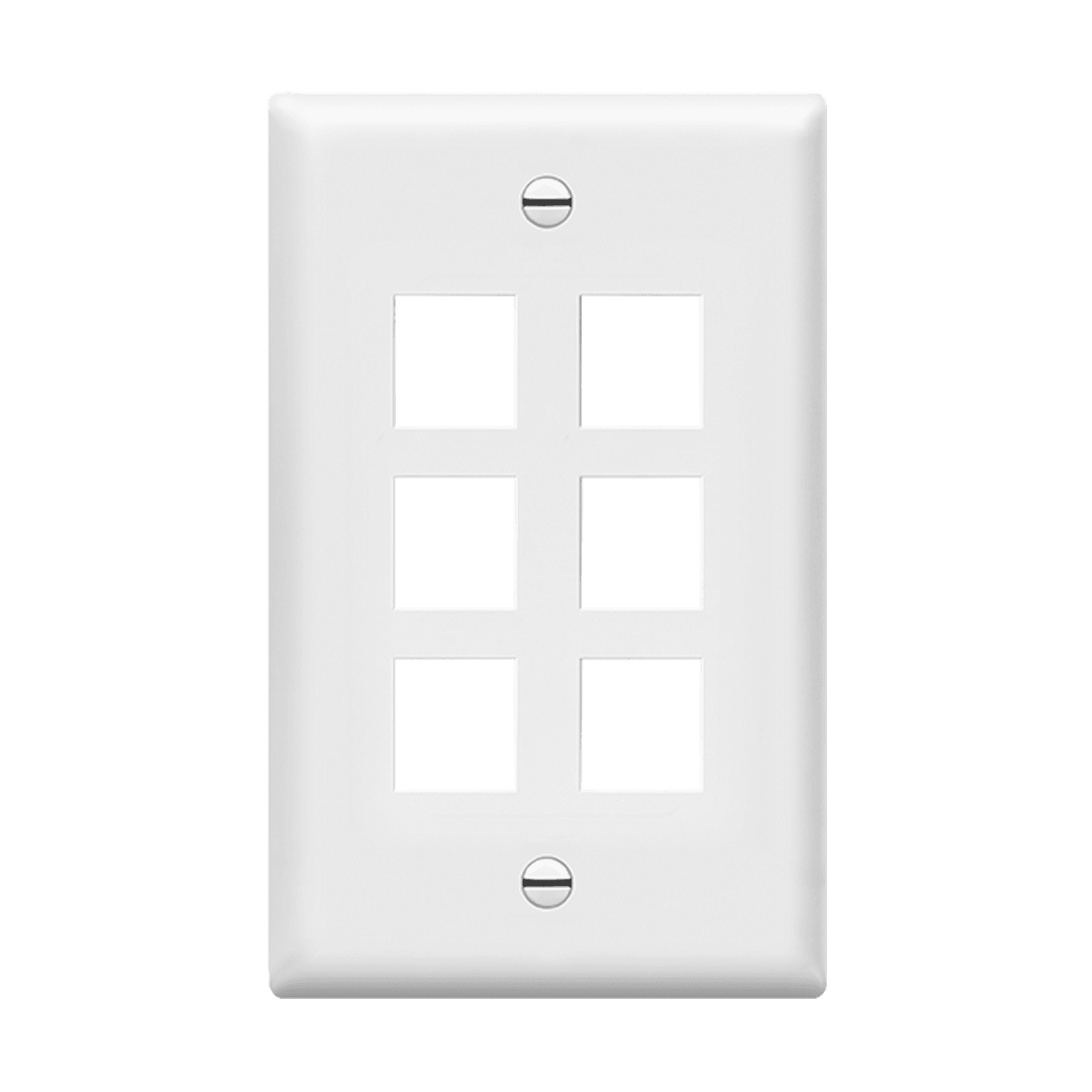 Enerlites Multimedia Face Plates 6-Port 1-Gang Keystone - White