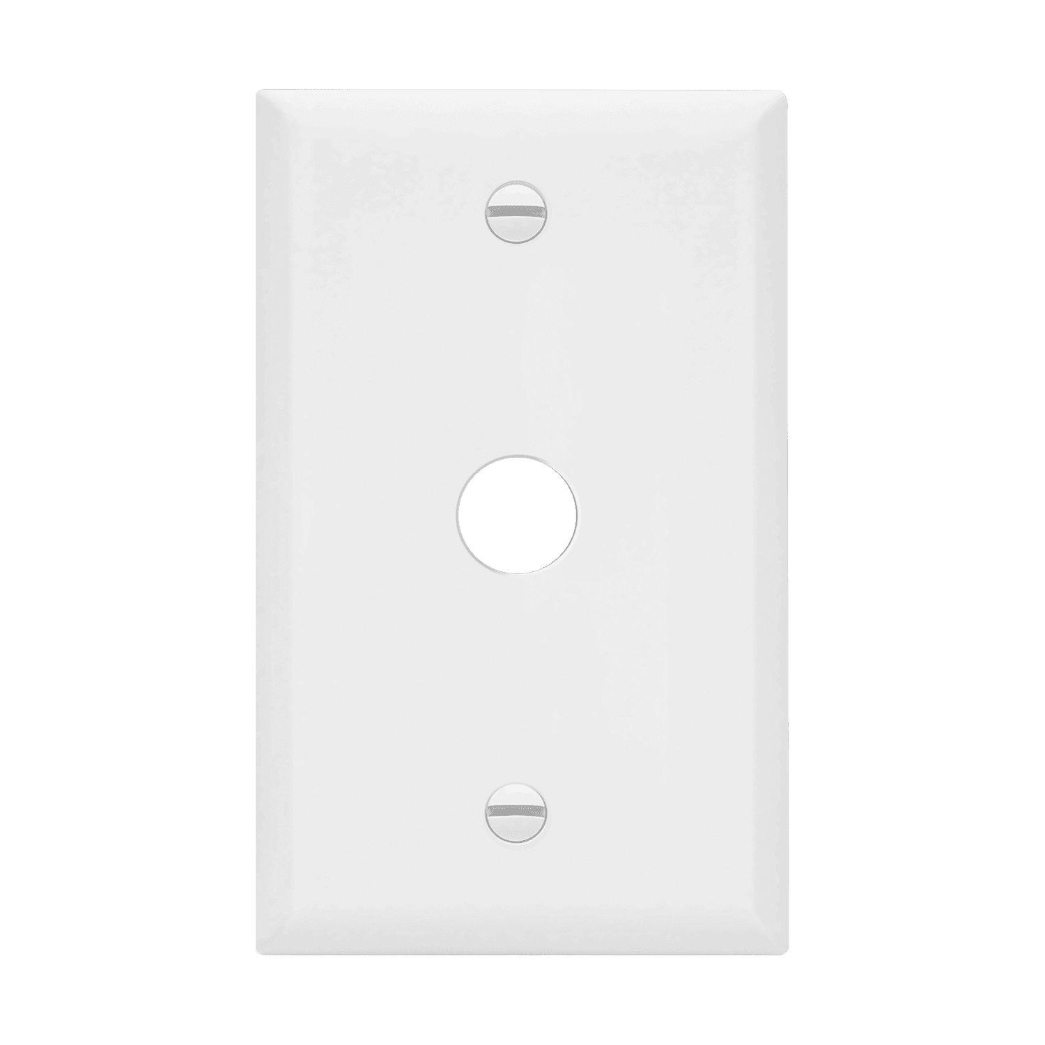 Enerlites Plastic Wall Plates 1-Gang Phone/Cable Cover – 0.625″ Diameter - White
