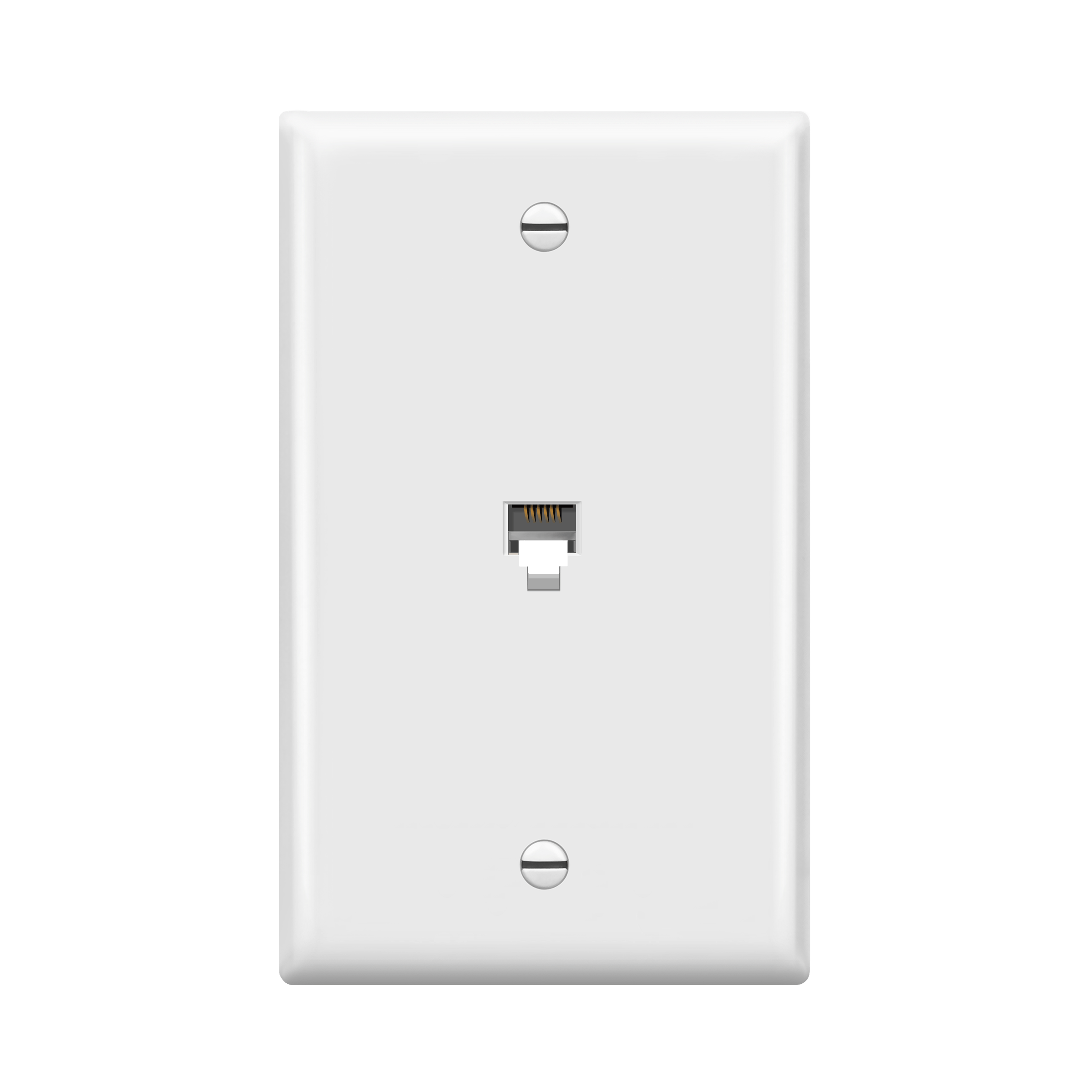 ENERLITES RJ11 Telephone Jack Wall Plate, 6-Position 6-Conductor 6P6C 1-Gang - White