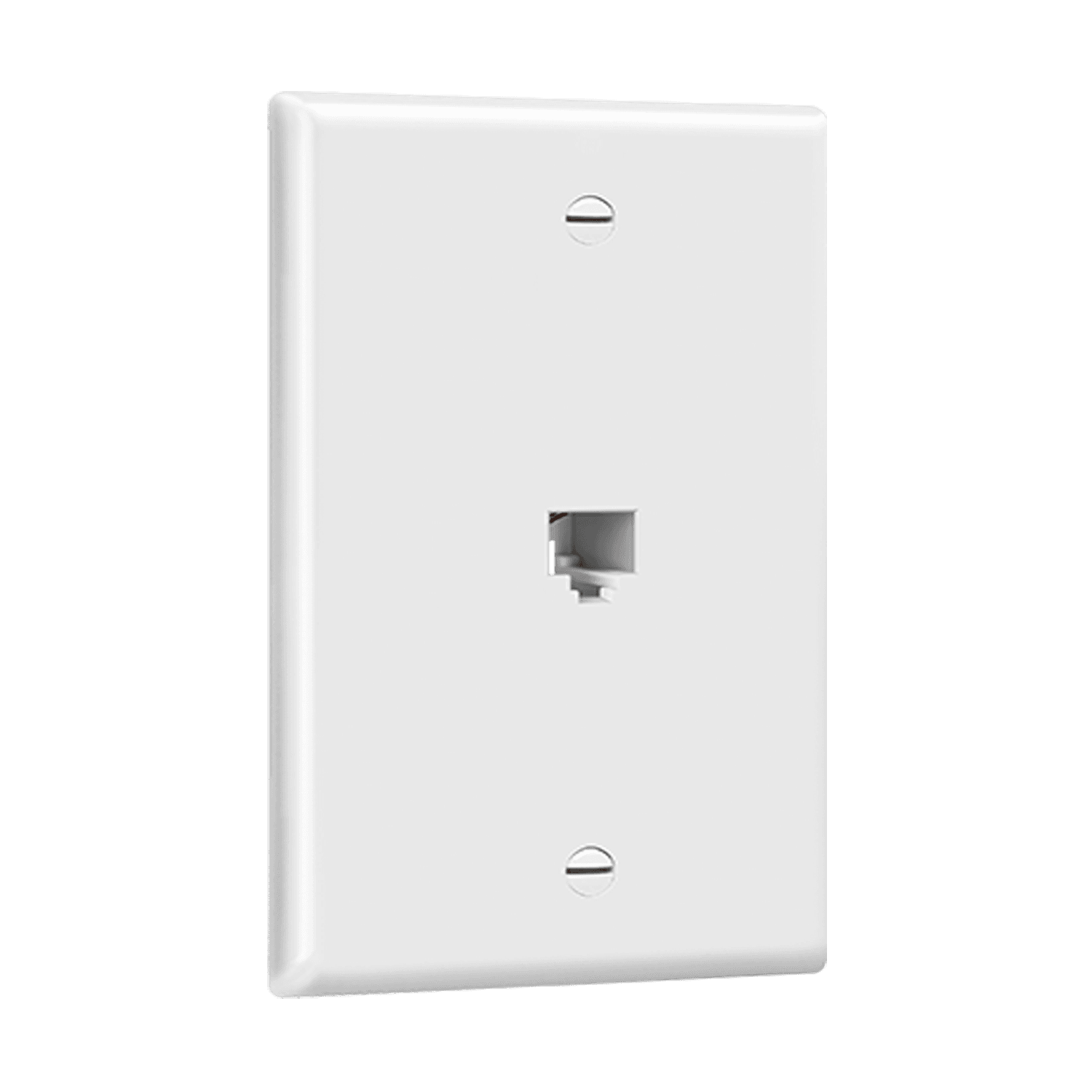ENERLITES RJ11 Telephone Jack Wall Plate, 6-Position 6-Conductor 6P6C 1-Gang - White view 2