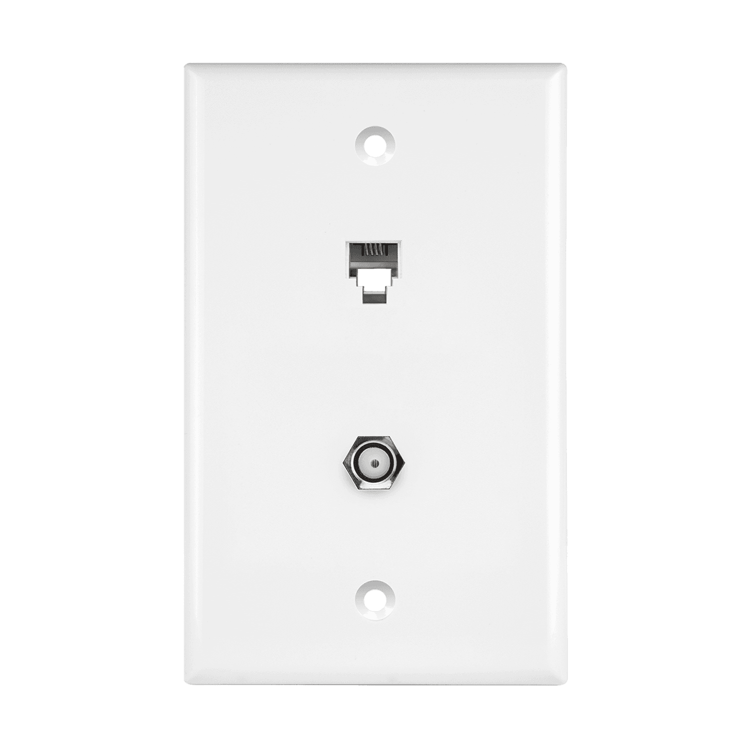 Enerlites Telephone And CATV Jacks 1-Gang F-Type/One RJ11 Jack 6-Position 4-Conductor - White