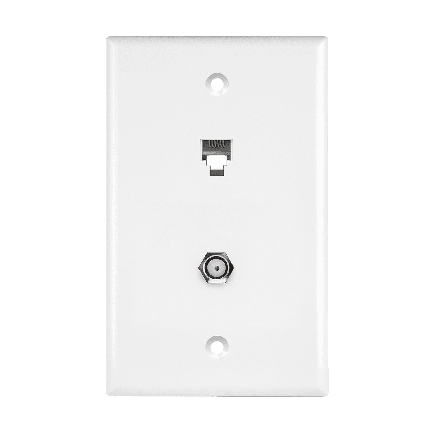 Enerlites Telephone And CATV Jacks 1-Gang F-Type/One RJ11 Jack 6-Position 6-Conductor - White
