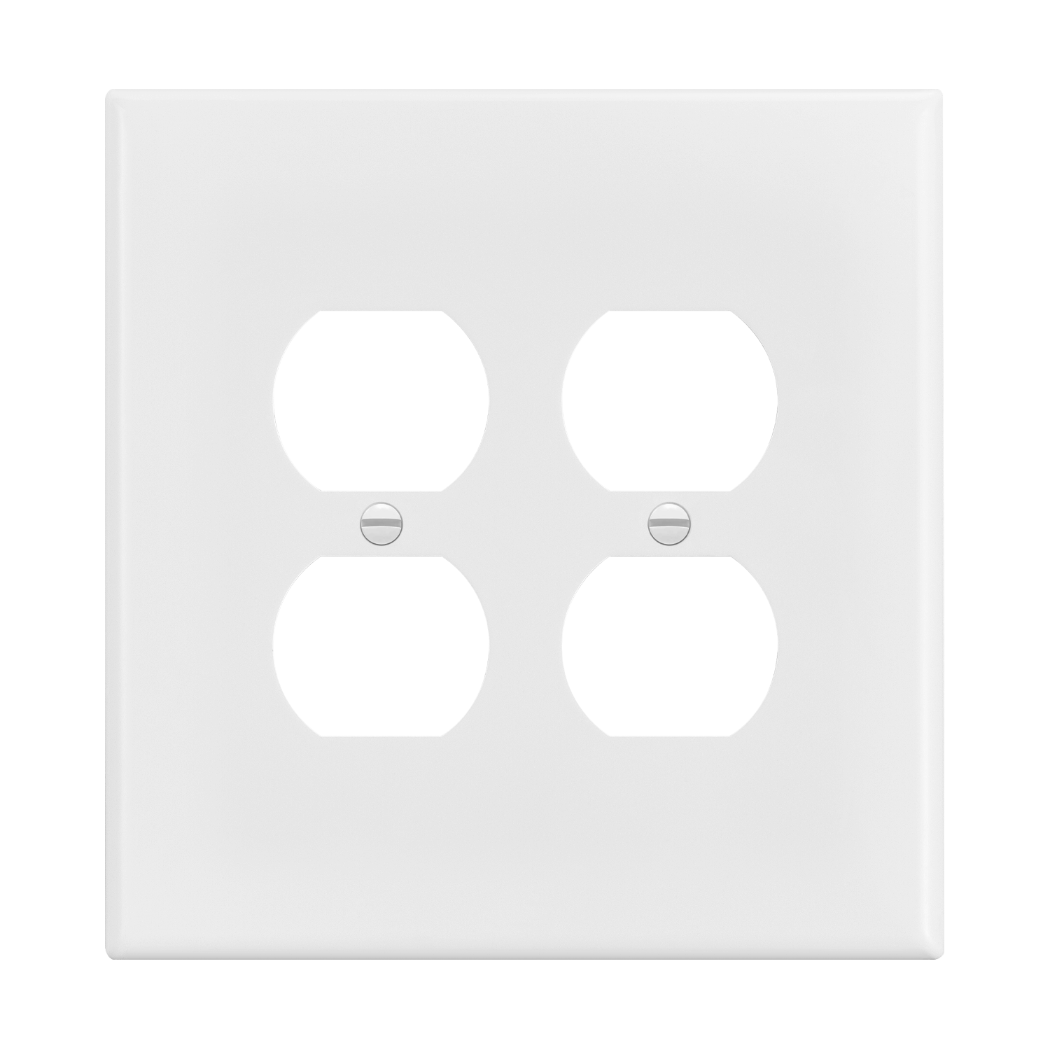 Duplex Receptacle Two-Gang Wall Plate, Over-Size - White