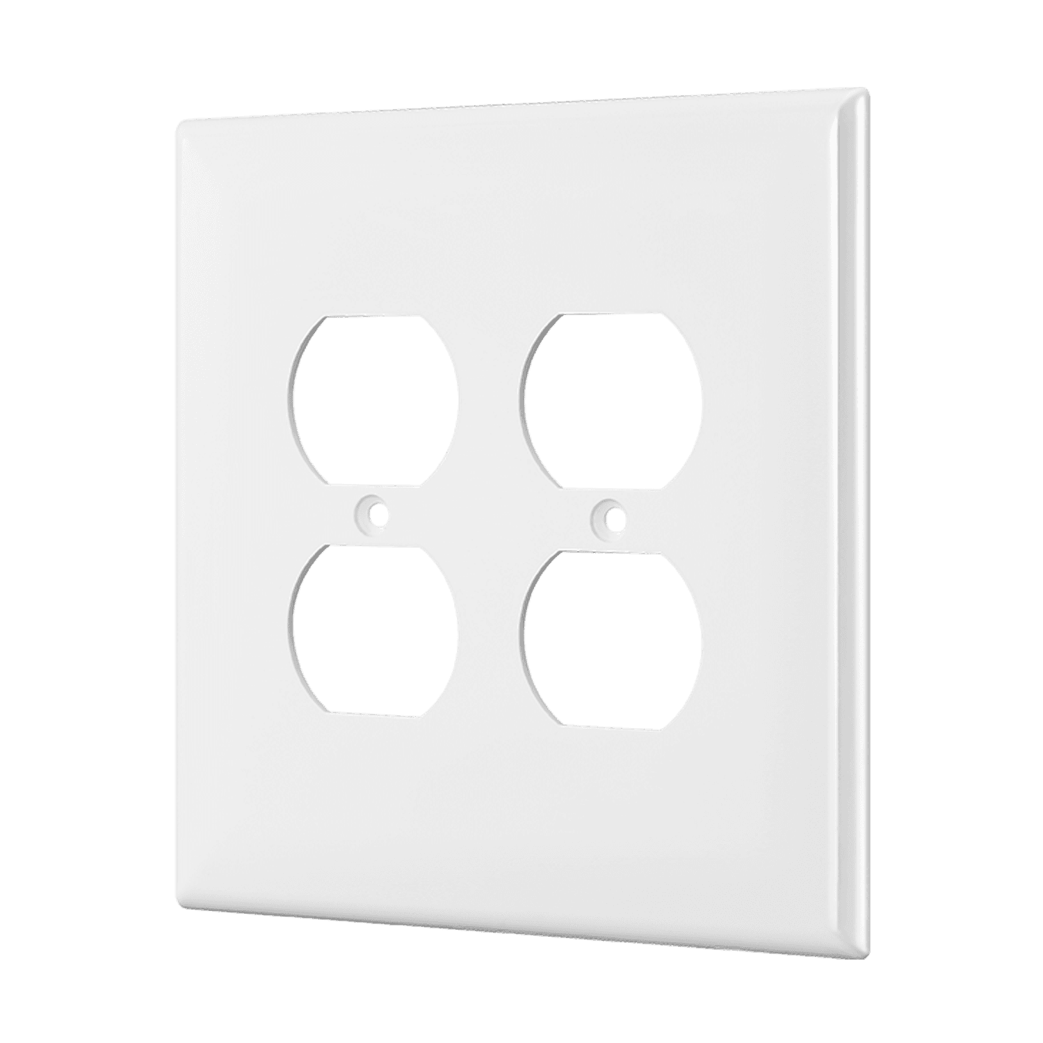 Duplex Receptacle Two-Gang Wall Plate, Over-Size - White view 2