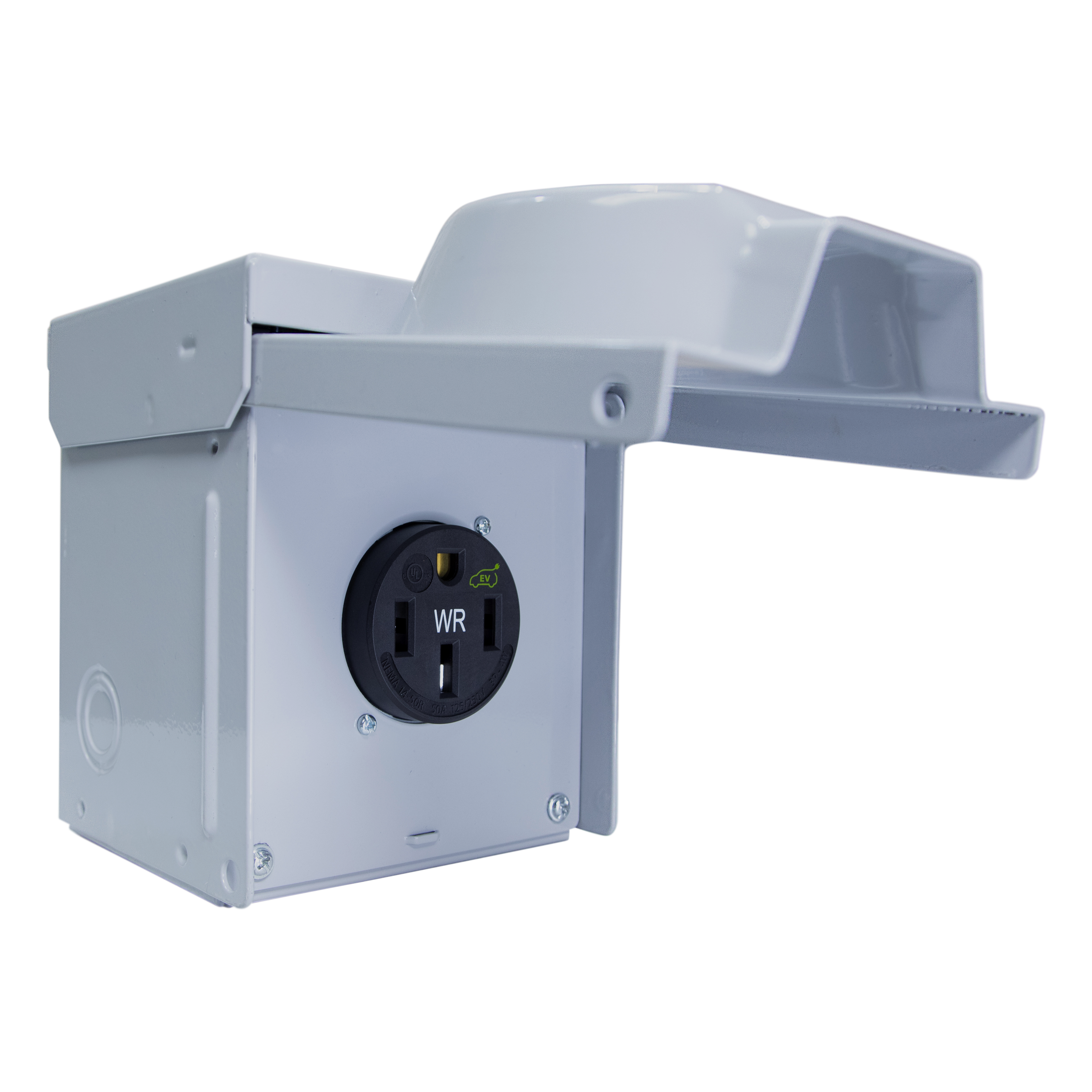 Heavy Duty 50A Outdoor Receptacle Box - Gray view 2