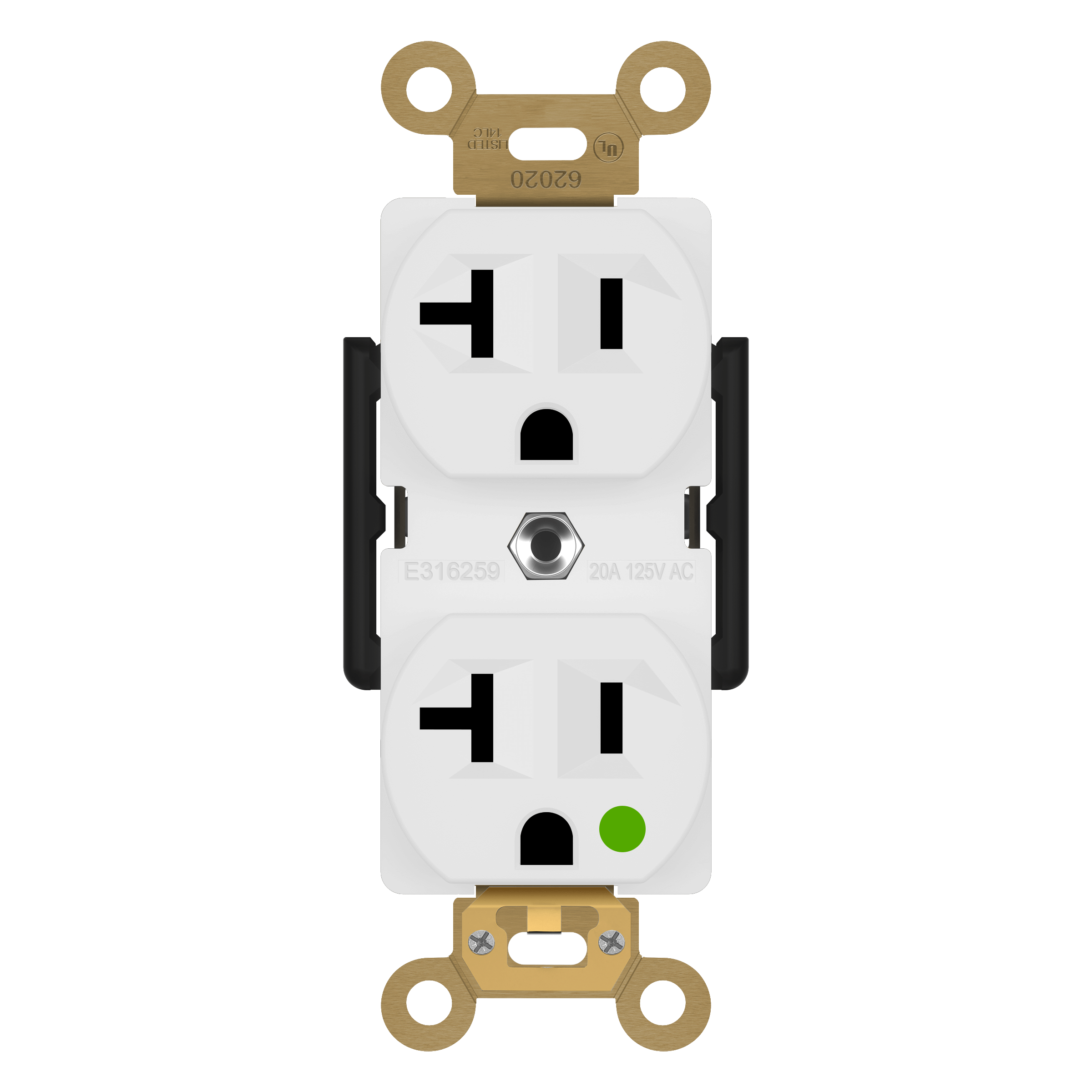 Hospital Grade 20A Receptacle, 5-20R - White