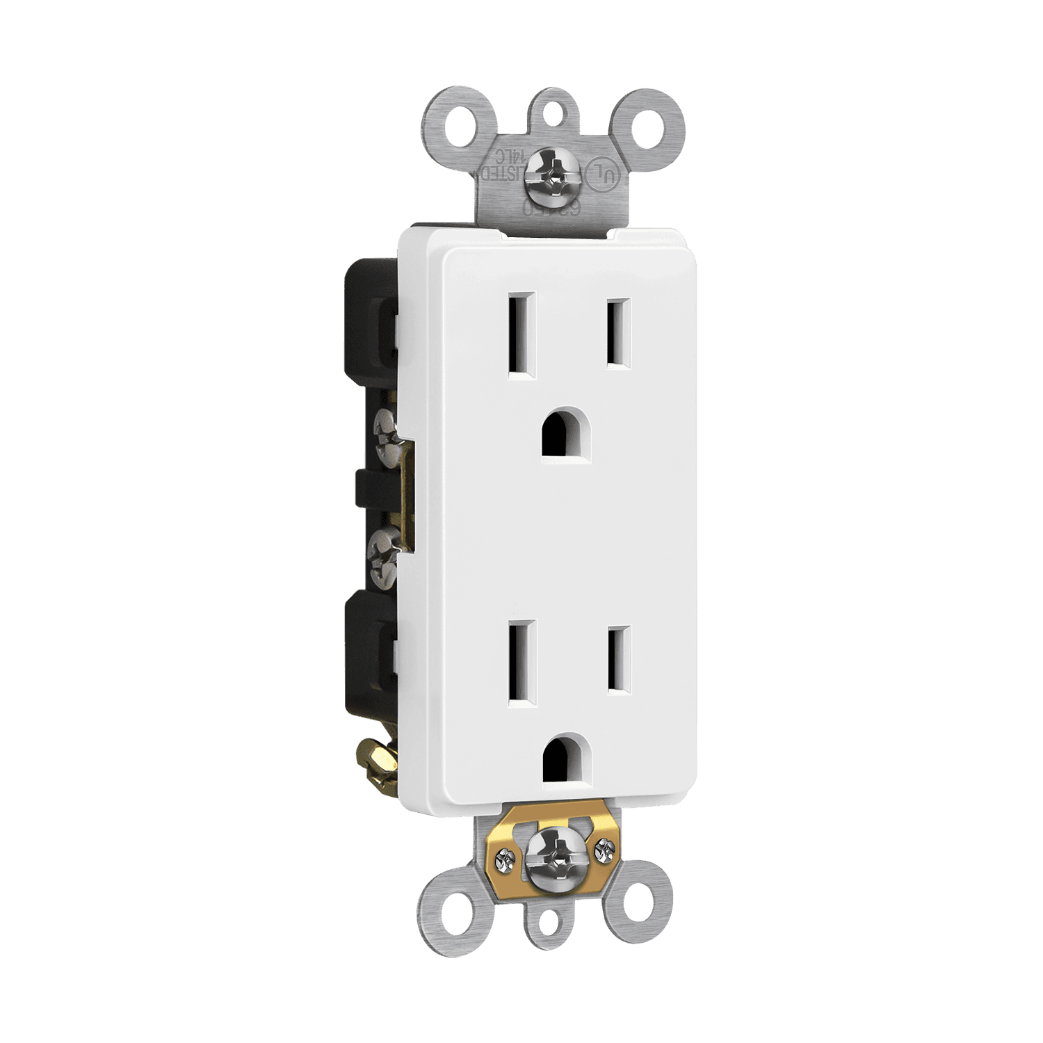 Industrial Grade Heavy Duty 15A Decorator Receptacle, 5-15R - White view 2