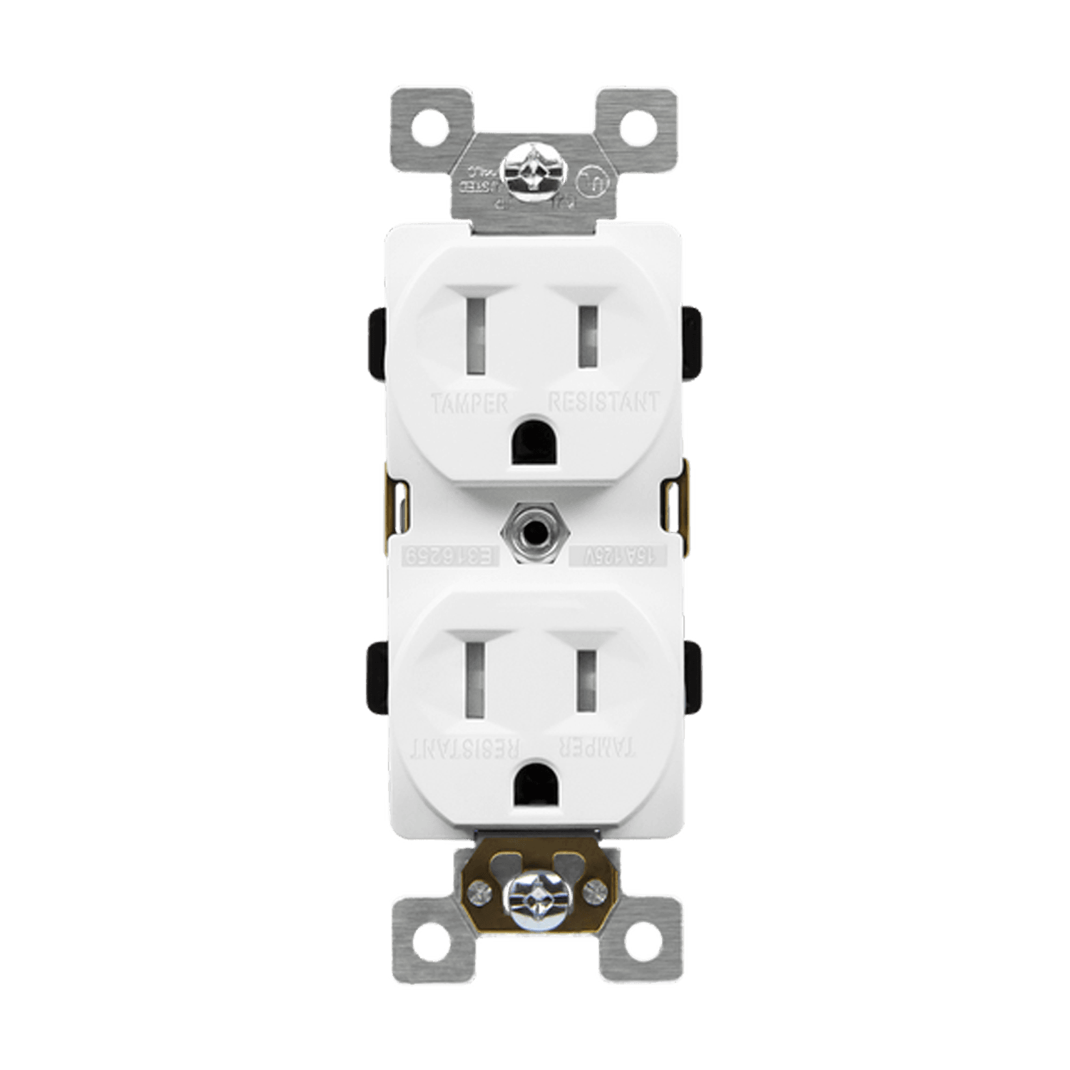 Industrial Grade Heavy Duty 15A Tamper-Resistant Duplex Receptacle, 5-15R - White