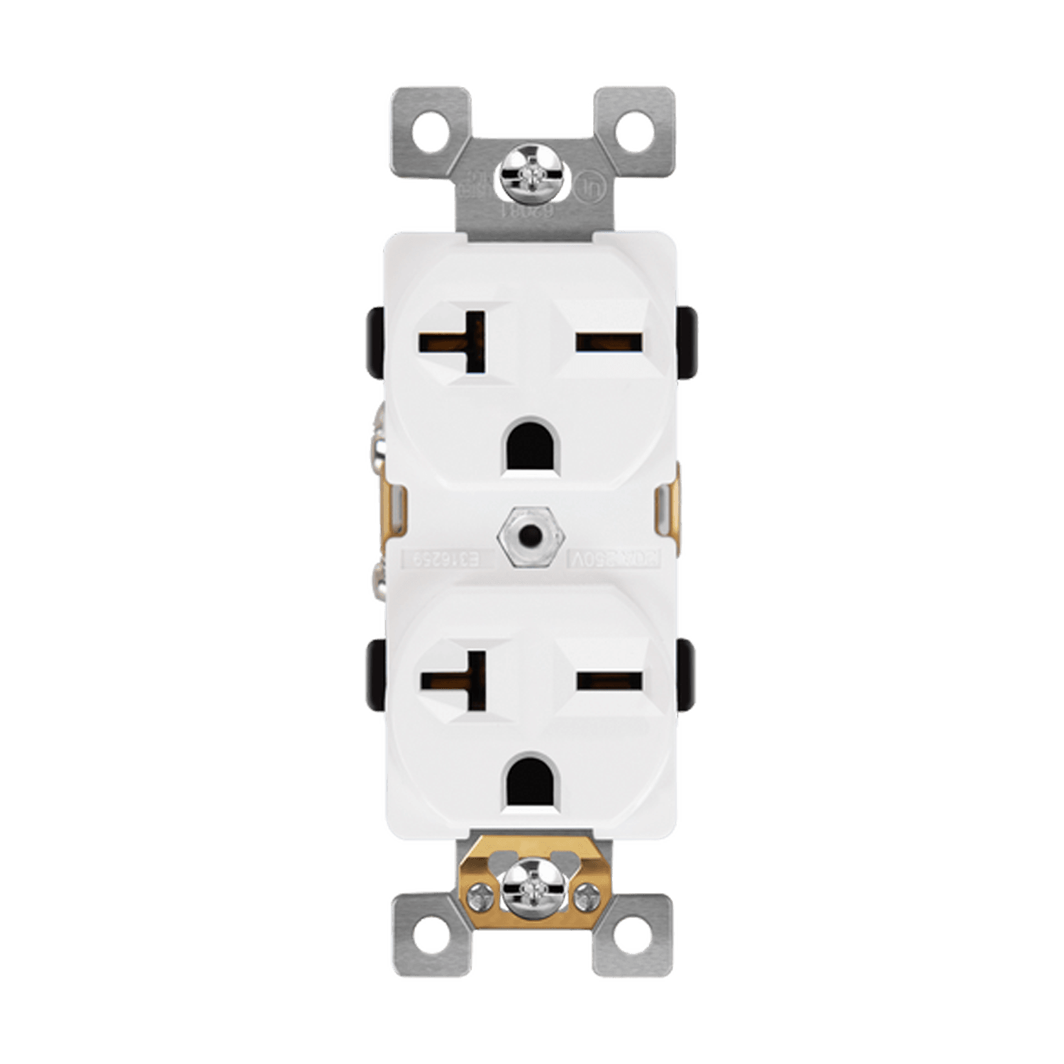 Industrial Grade Heavy Duty 20A Duplex Receptacle, 6-20R - White