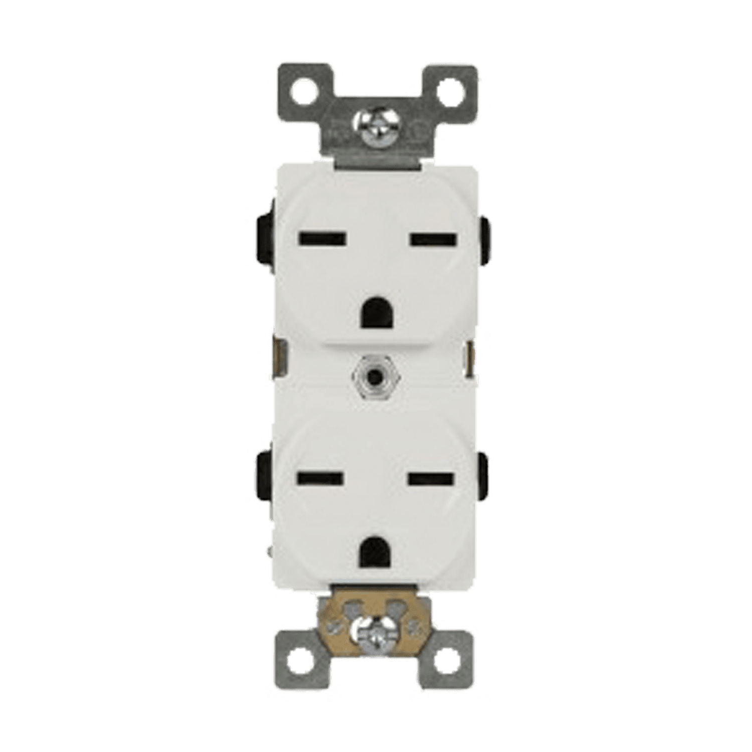 Industrial Grade 15A Duplex Style Self-Grounding Receptacle, 6-15R - White