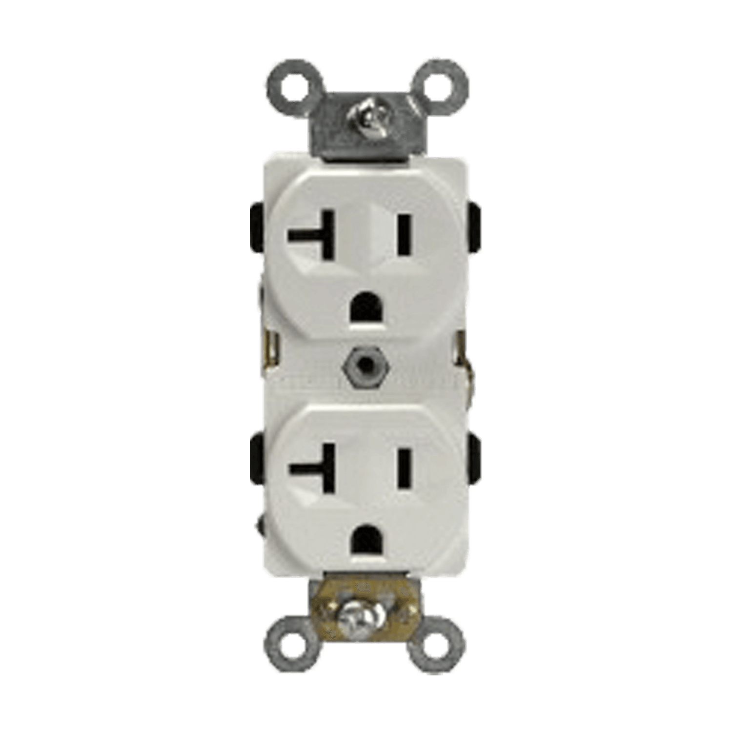 Industrial Grade Heavy Duty 20A Duplex Receptacle, 5-20R - White