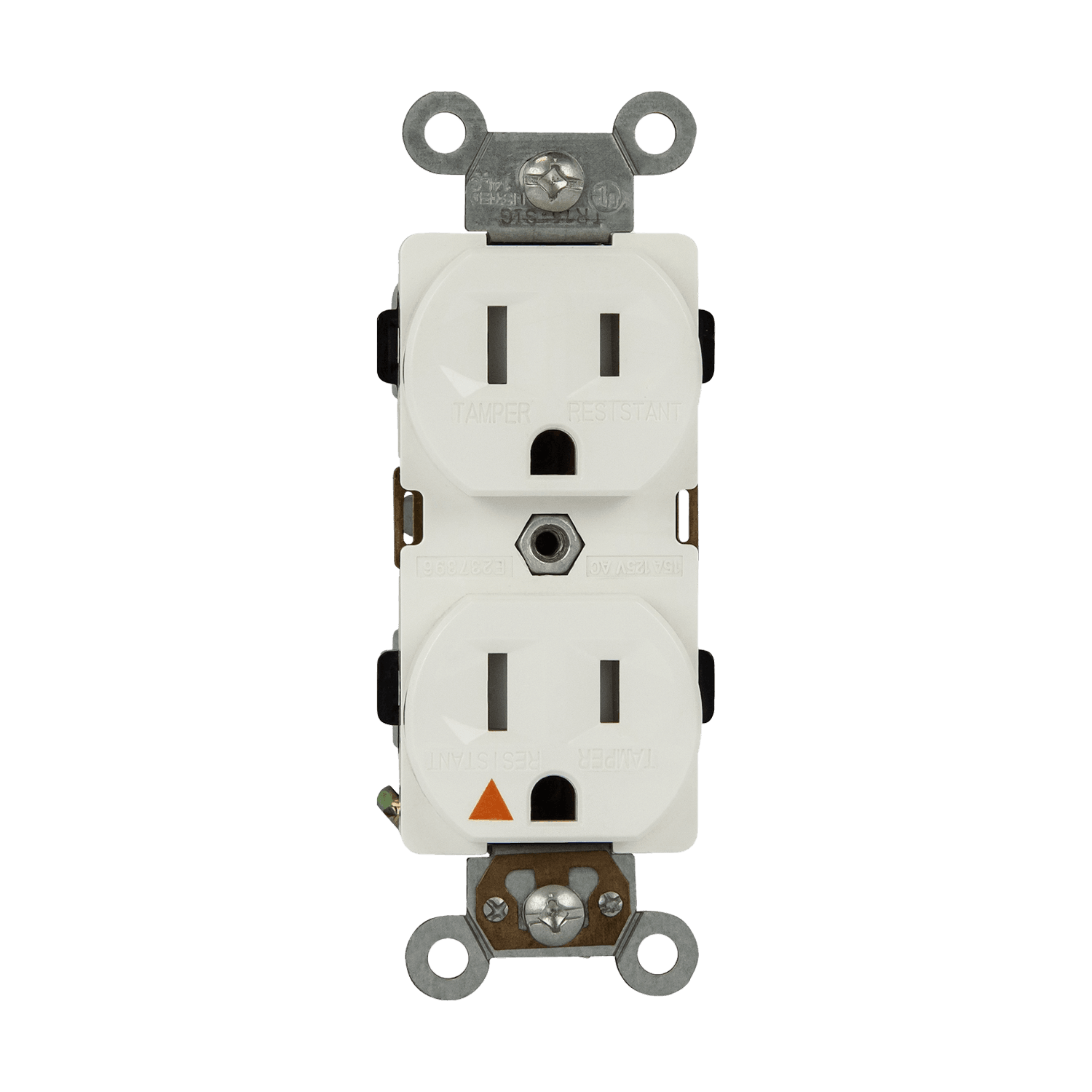 Industrial Grade Isolated Ground Heavy Duty 15A Duplex Receptacle, 5-15R - White