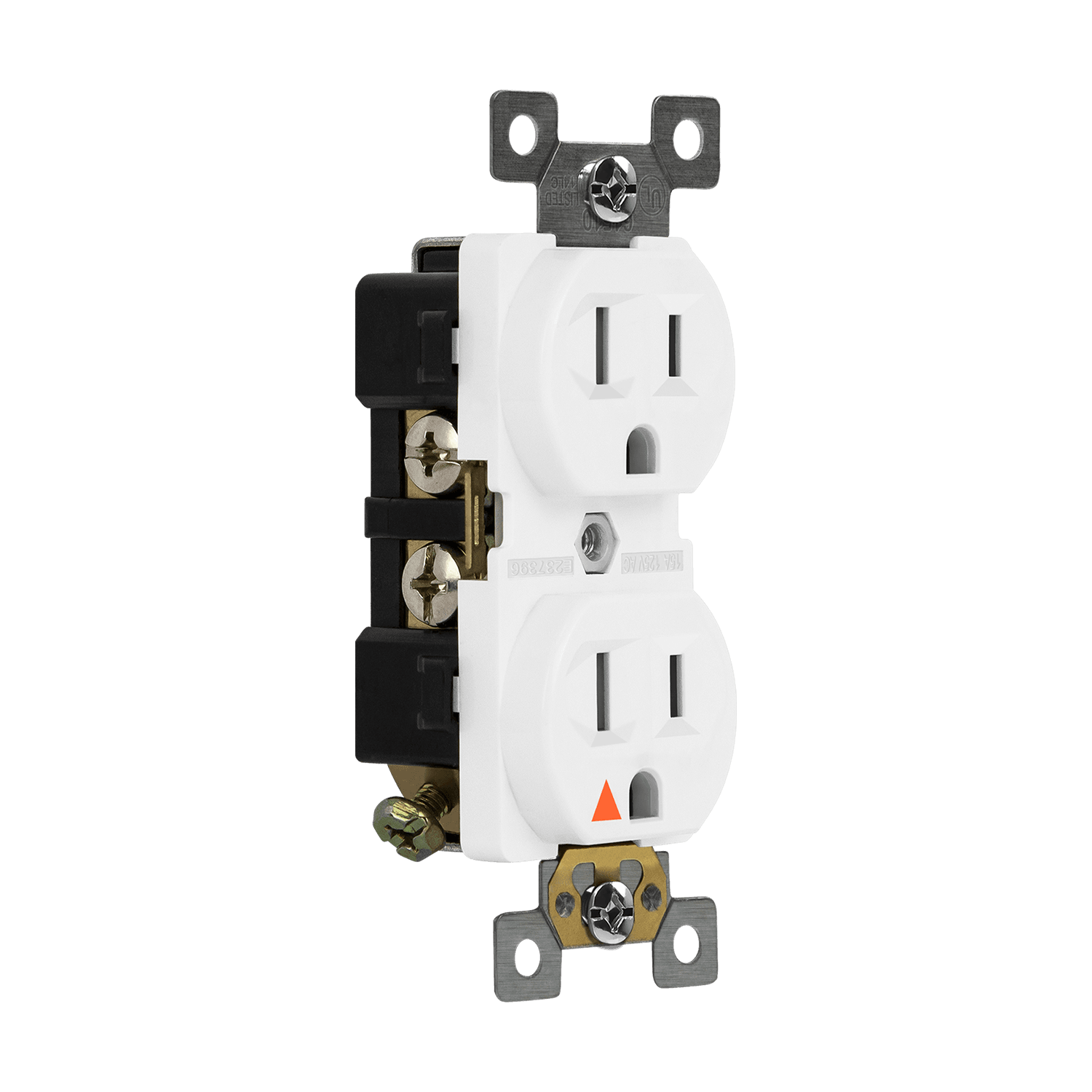 Industrial Grade Isolated Ground Heavy Duty 15A Duplex Receptacle, 5-15R - White view 2