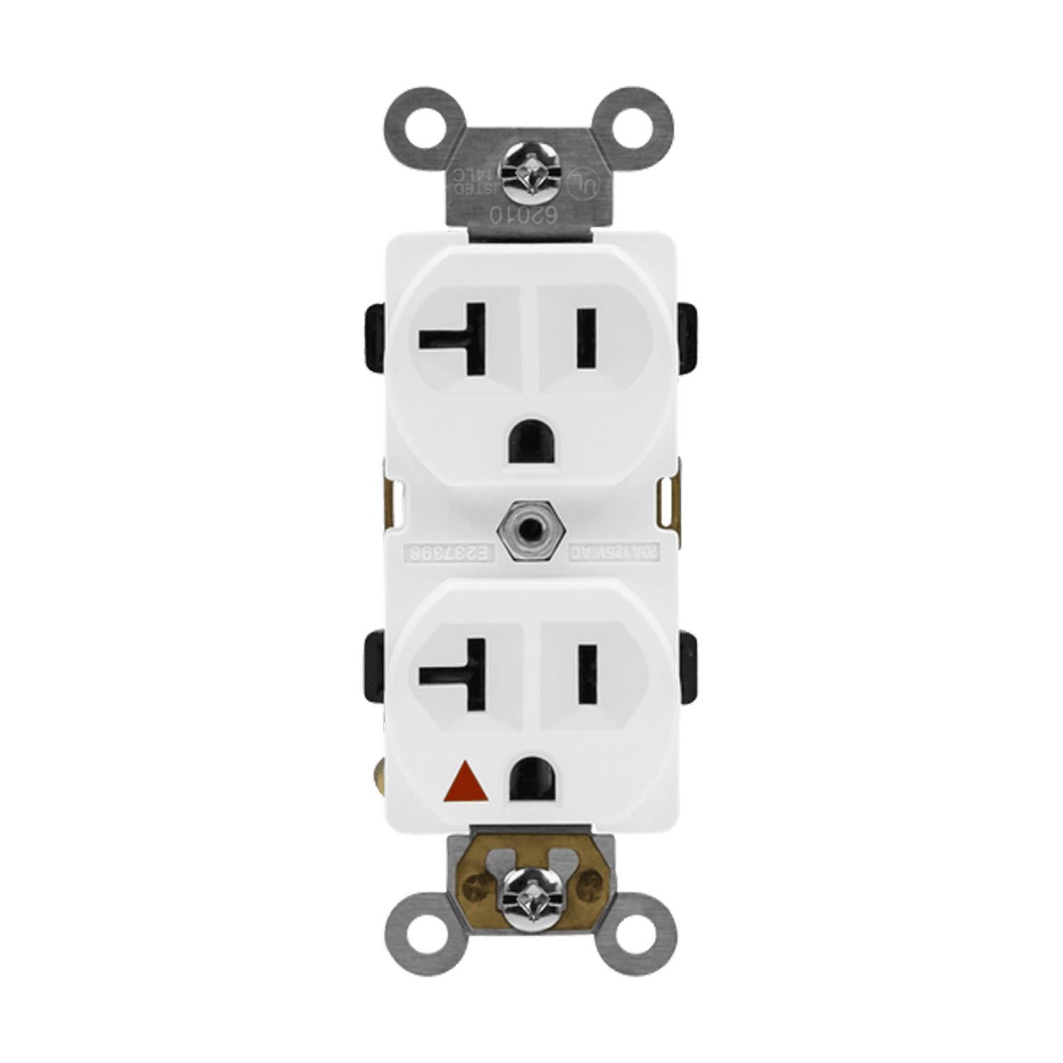 Industrial Grade Isolated Ground Heavy Duty 20A Duplex Receptacle, 5-20R - White