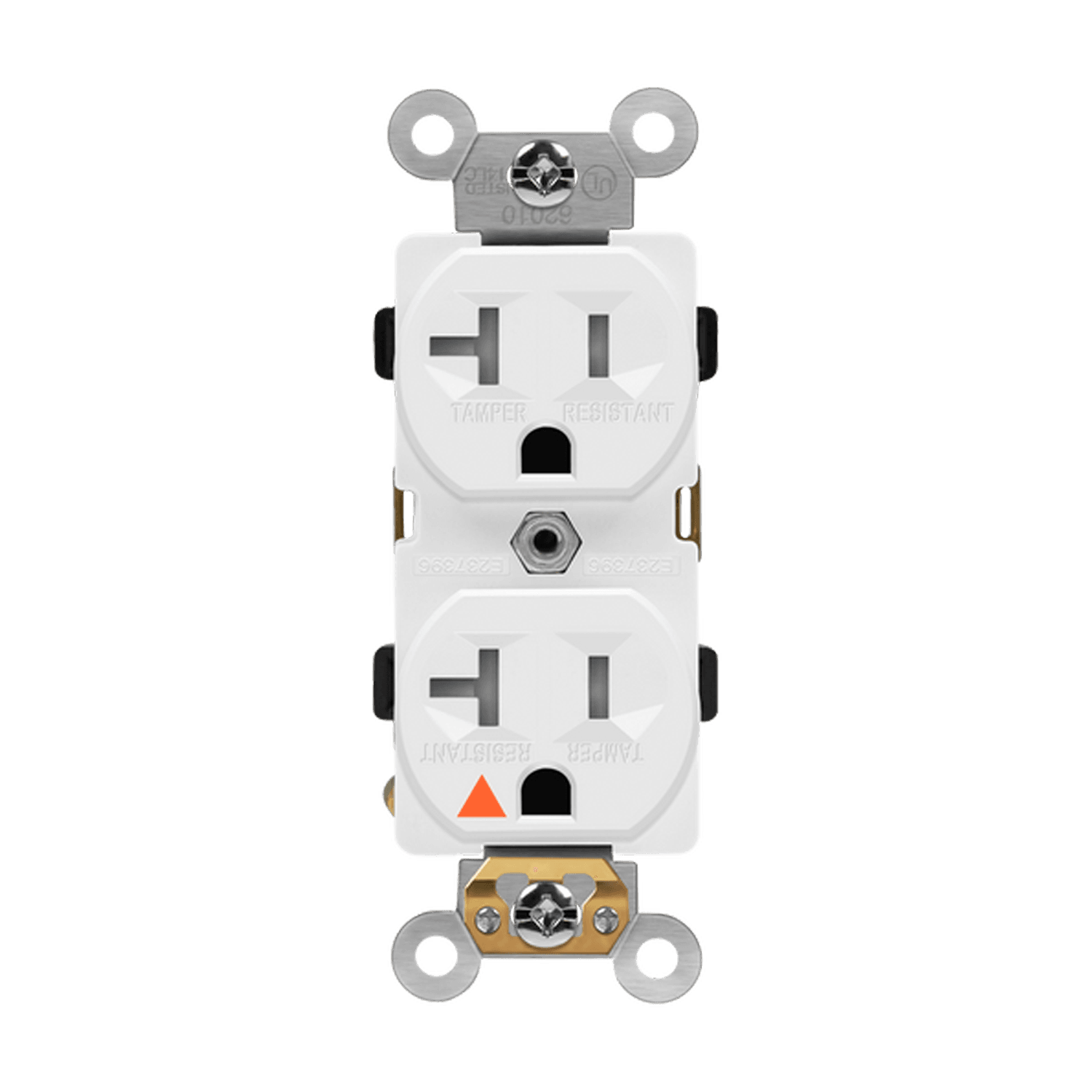 Industrial Grade Isolated Ground Heavy Duty 20A Tamper-Resistant Duplex Receptacle, 5-20R - White