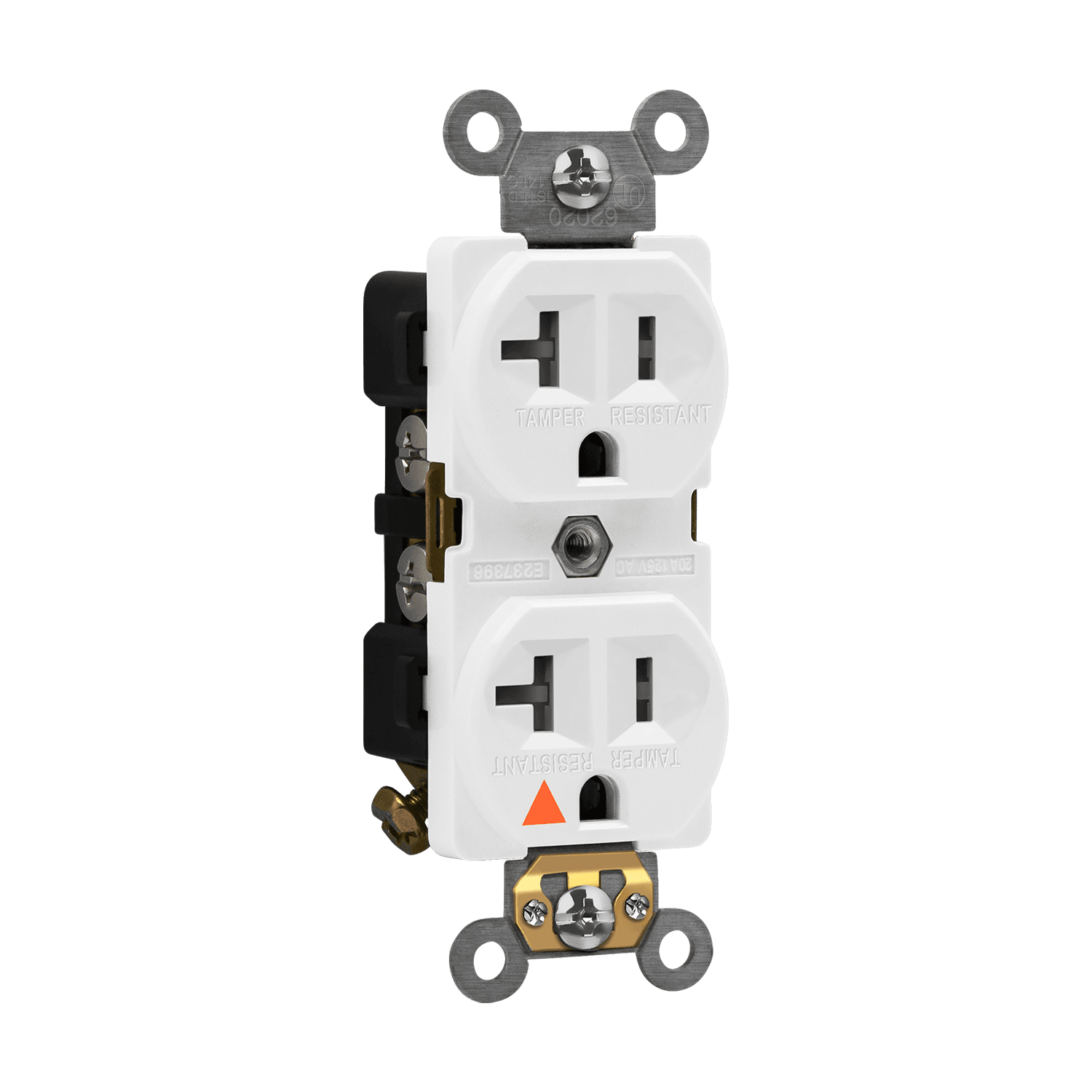 Industrial Grade Isolated Ground Heavy Duty 20A Tamper-Resistant Duplex Receptacle, 5-20R - White view 2
