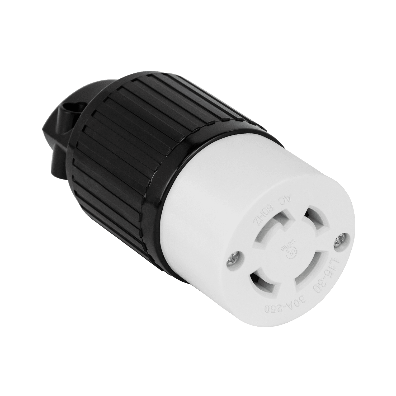 Industrial Grade Locking Cord Connector, 30A, L15-30C - Black