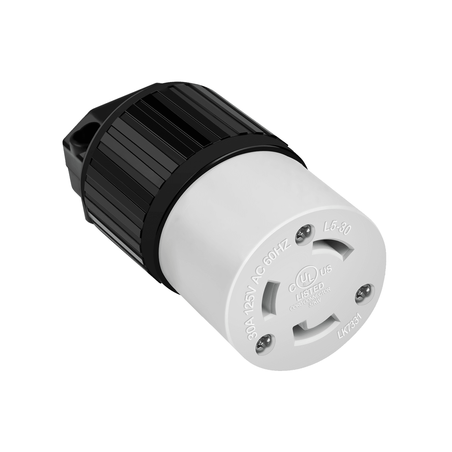 Industrial Grade Locking Cord Connector, 30A, L5-30C - Black