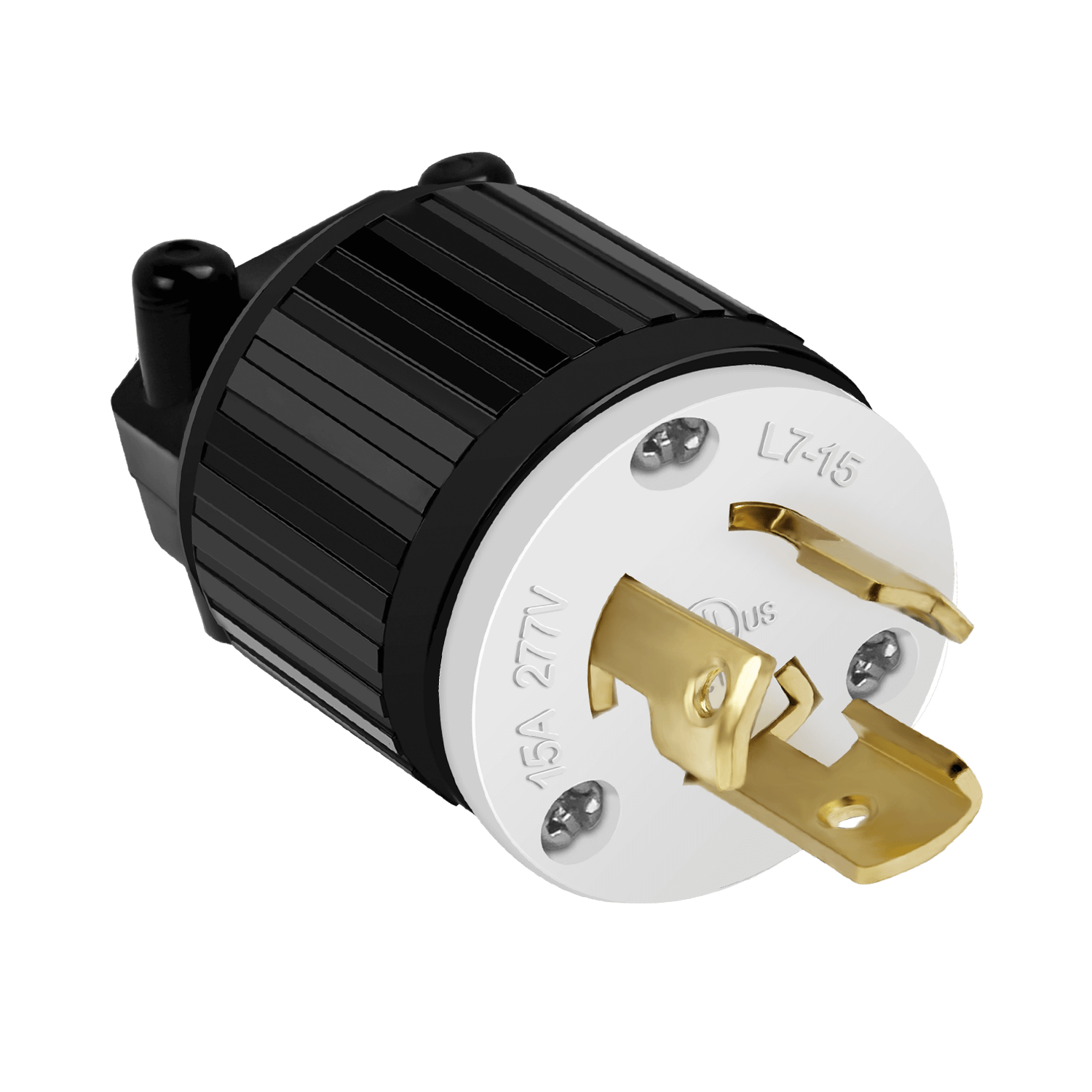 Industrial Grade Locking Plug, 15A, L7-15P - Black
