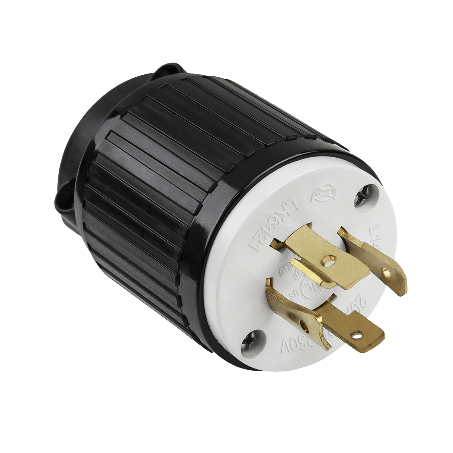 Industrial Grade Locking Plug, 20A, L14-20P - Black