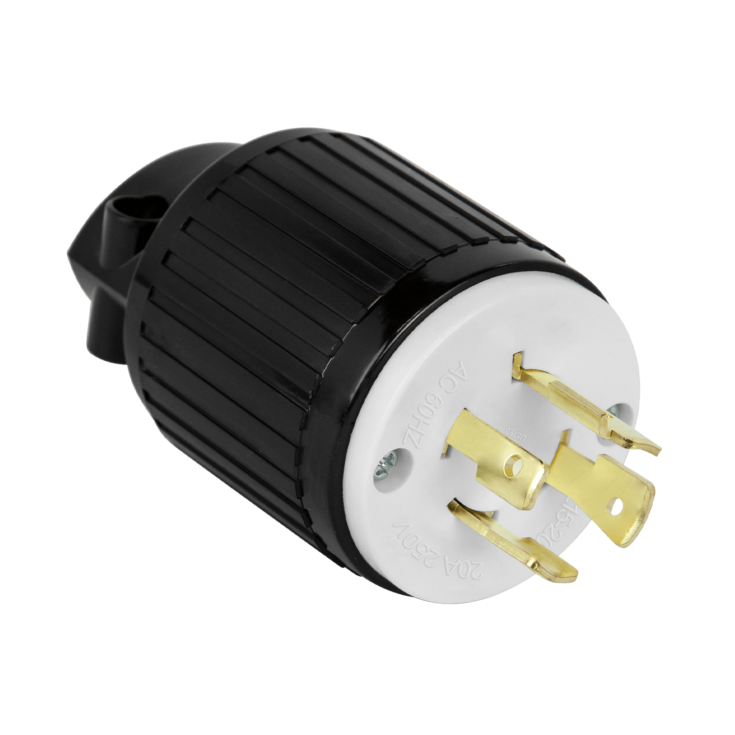 Industrial Grade Locking Plug, 20A, L15-20P - Black